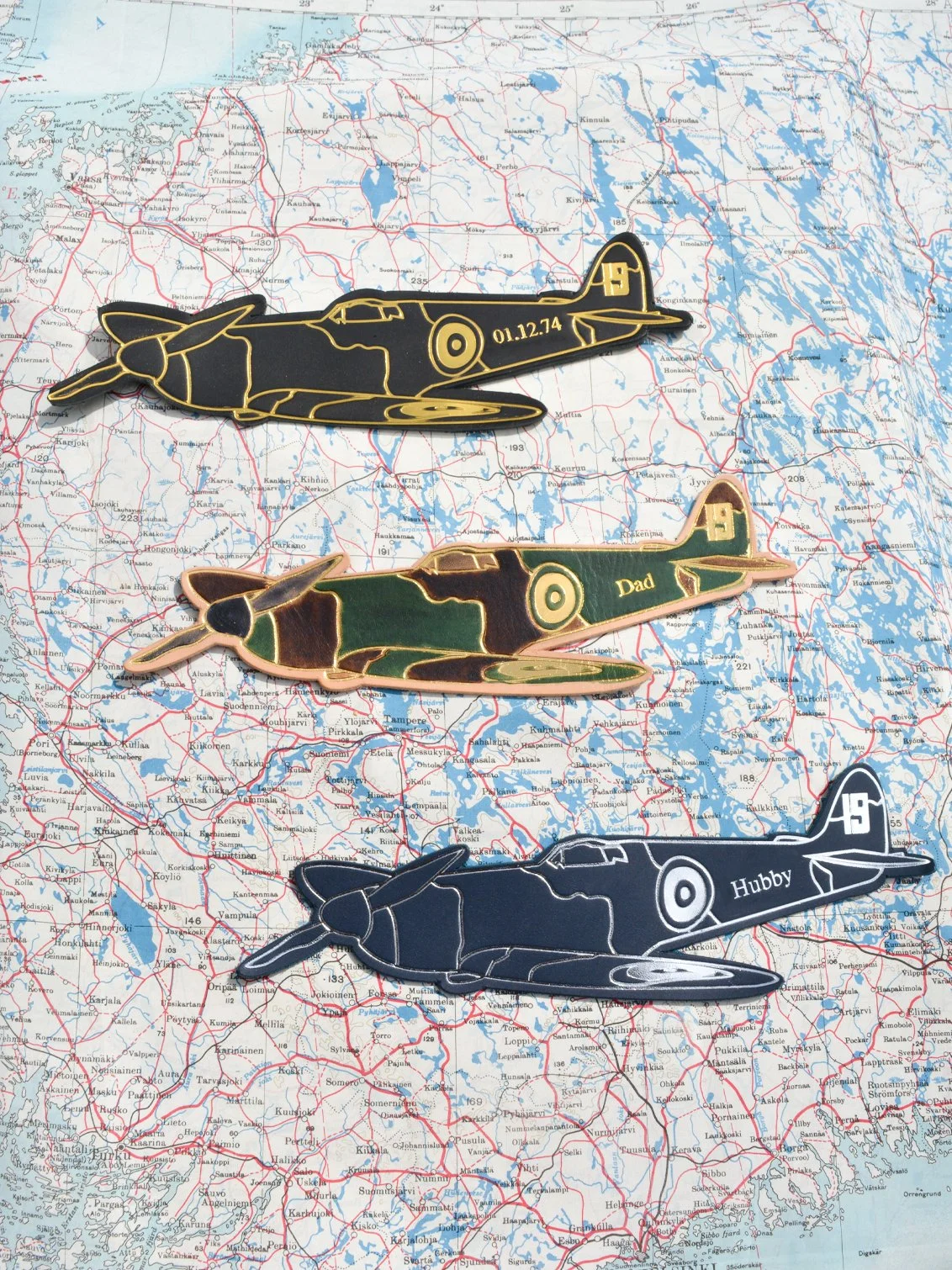 PERSONALISED LEATHER EMBOSSED SPITFIRE BOOKMARK