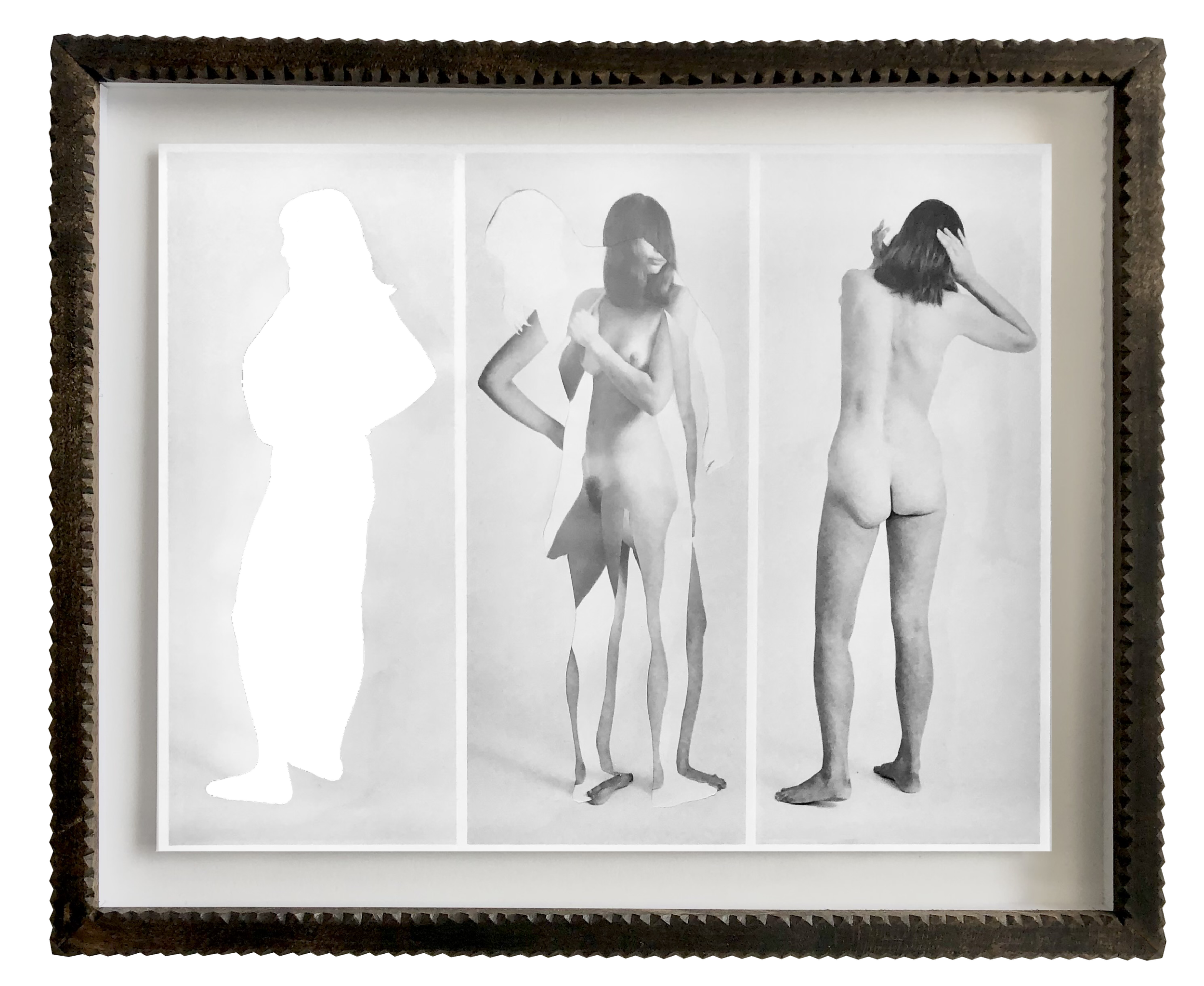 black white collage naked people interweaving
