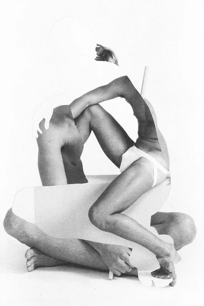black white collage naked people interweaving
