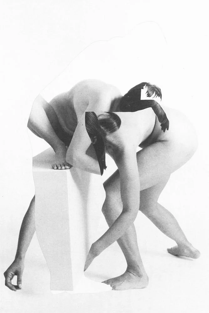 black white collage naked people interweaving