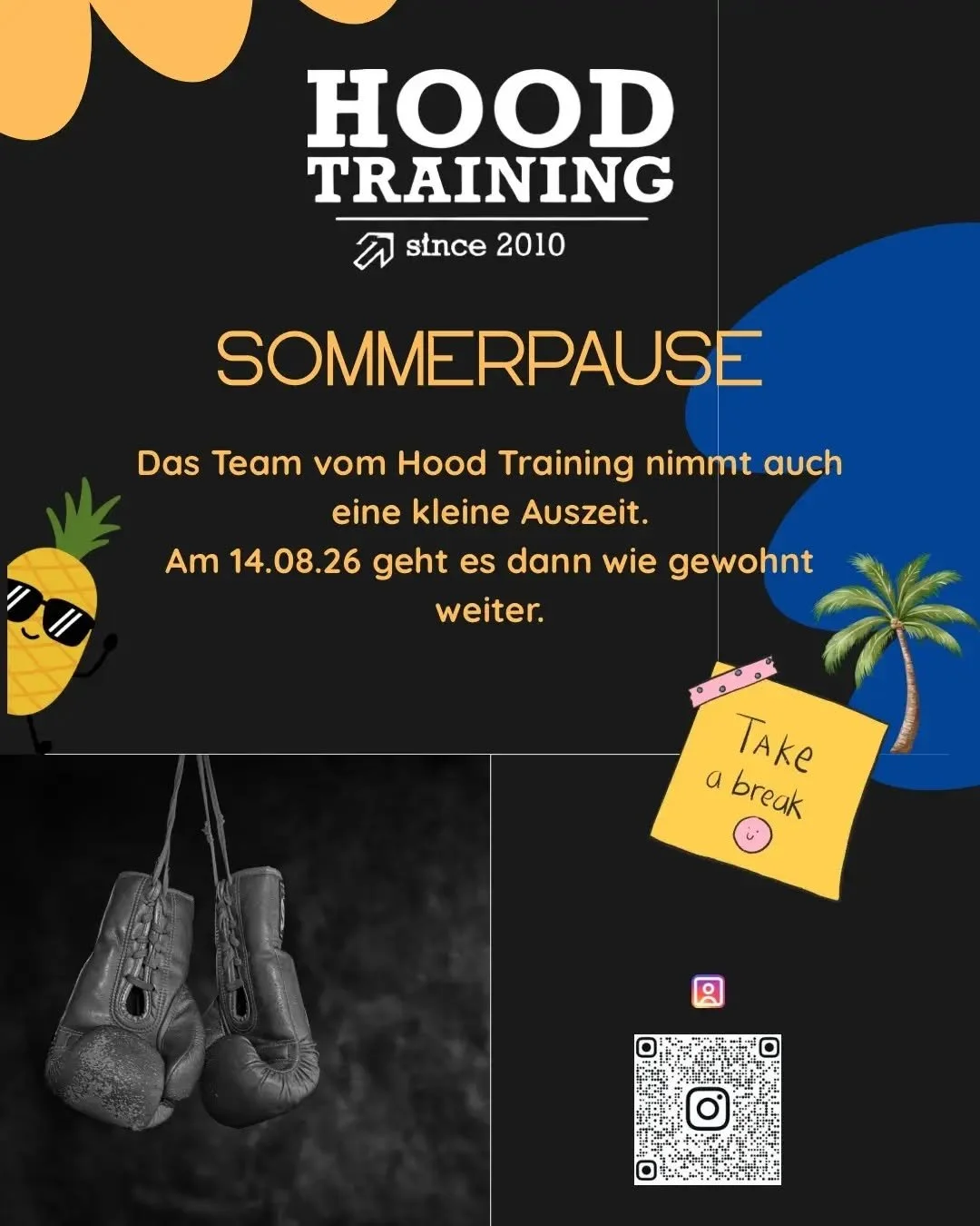 Auch das Team vom @hoodtraining macht eine Sommerpause. Am 14.08.26 geht es dann wie gewohnt weiter!