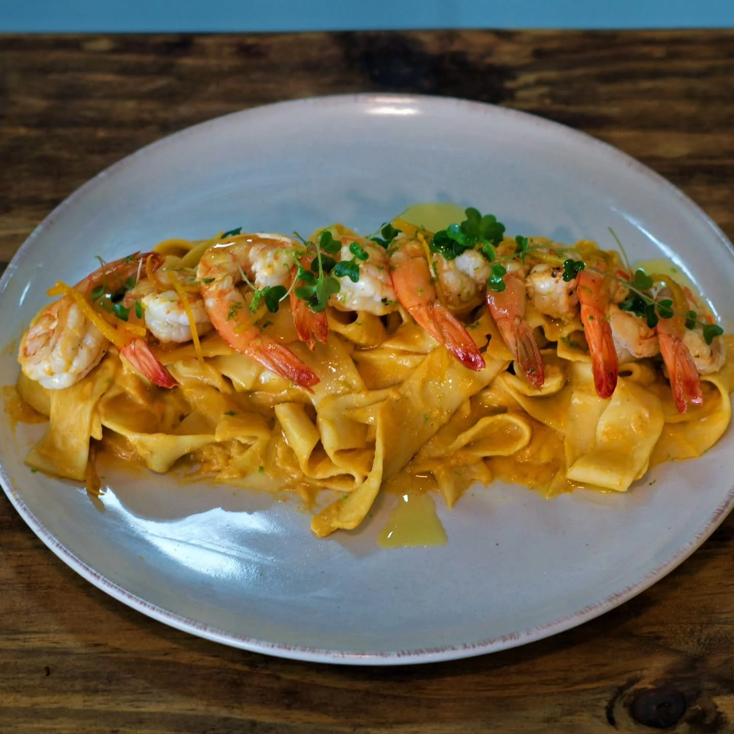 Tagliatelle &amp; molho bisque de camar&otilde;es