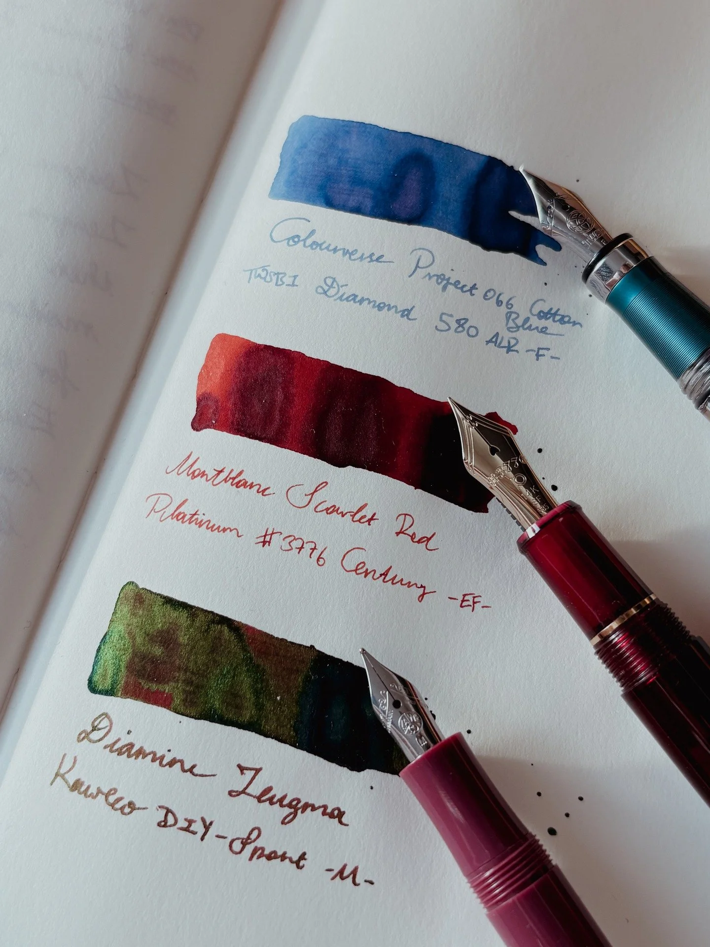 Last week's pens: week 9 of 2026

This week saw a red week, full of new and old favourites. The three different nibs and three very different inks made for good variety, but I cannot in full confidence say that they worked together well. New post on 