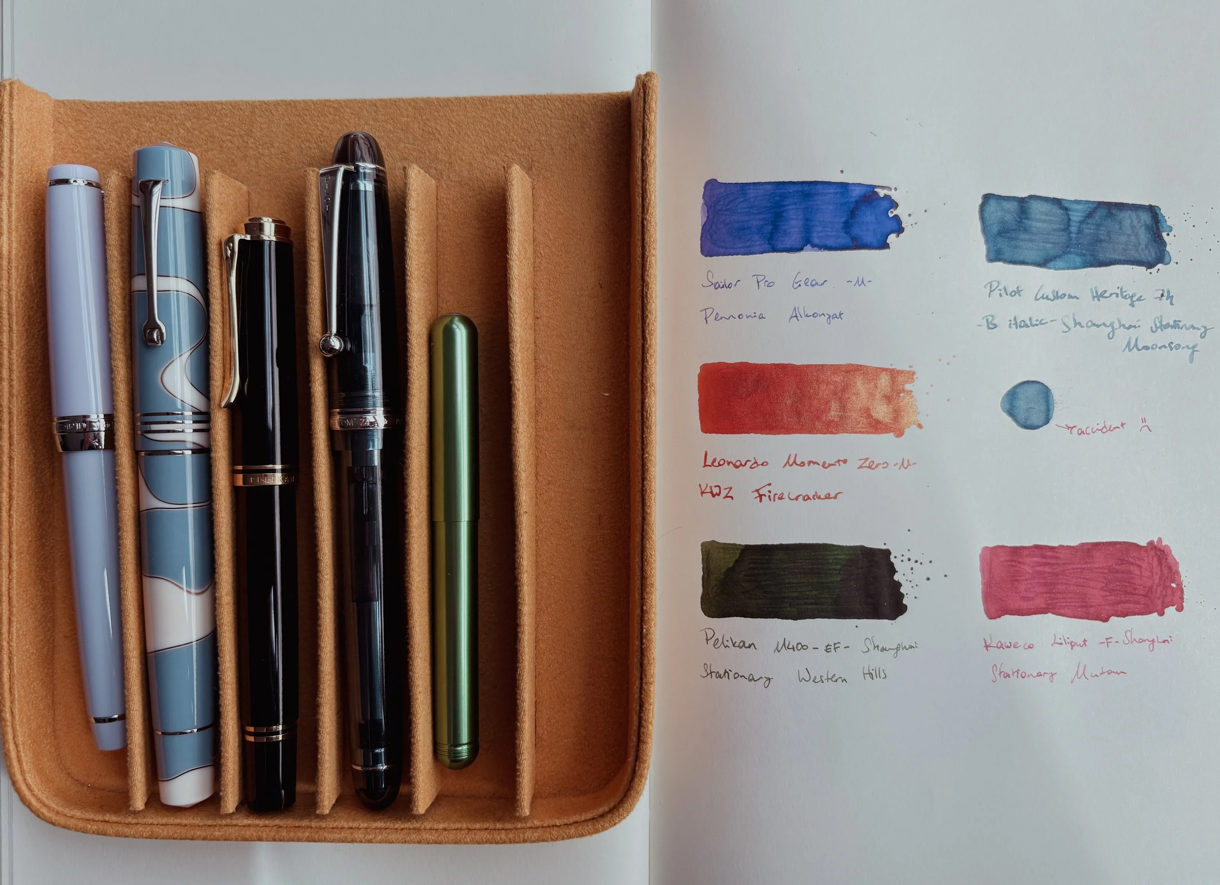Today brings an extended last week's pens. 

Considering how familiar the keyboard of my laptop feels, it is surprising that I used my fountain pens so much. I didn&rsquo;t have a lot of time for maintenance, so I was mostly putting pens in and out o