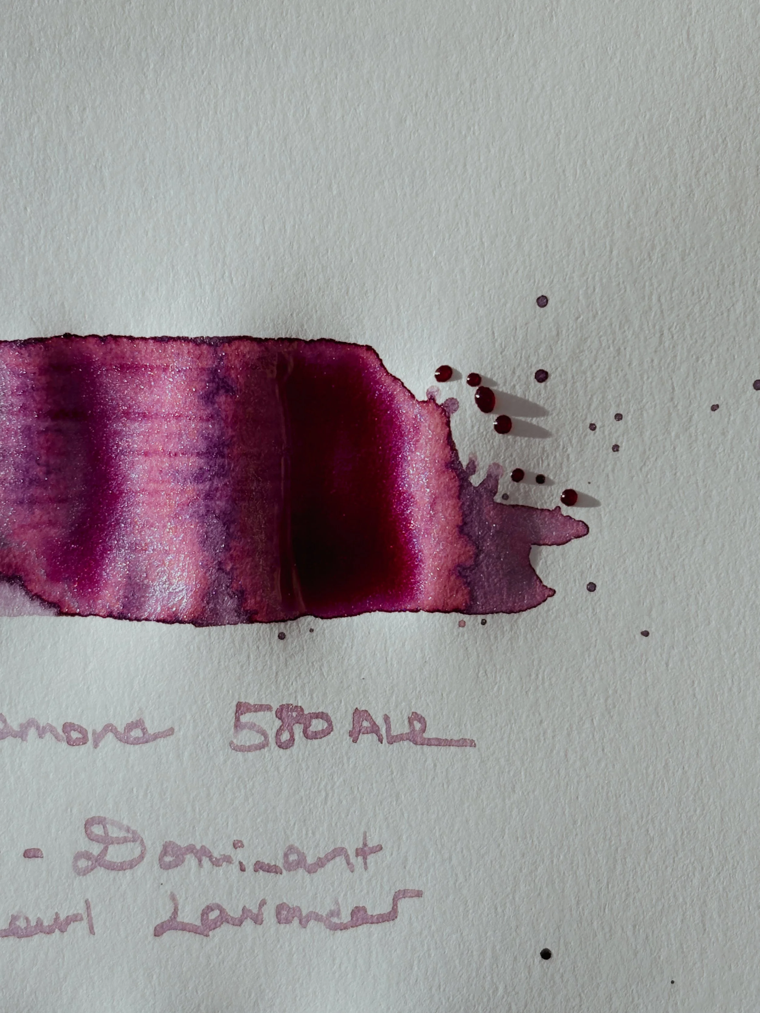 Drying shimmer fountain pen ink.