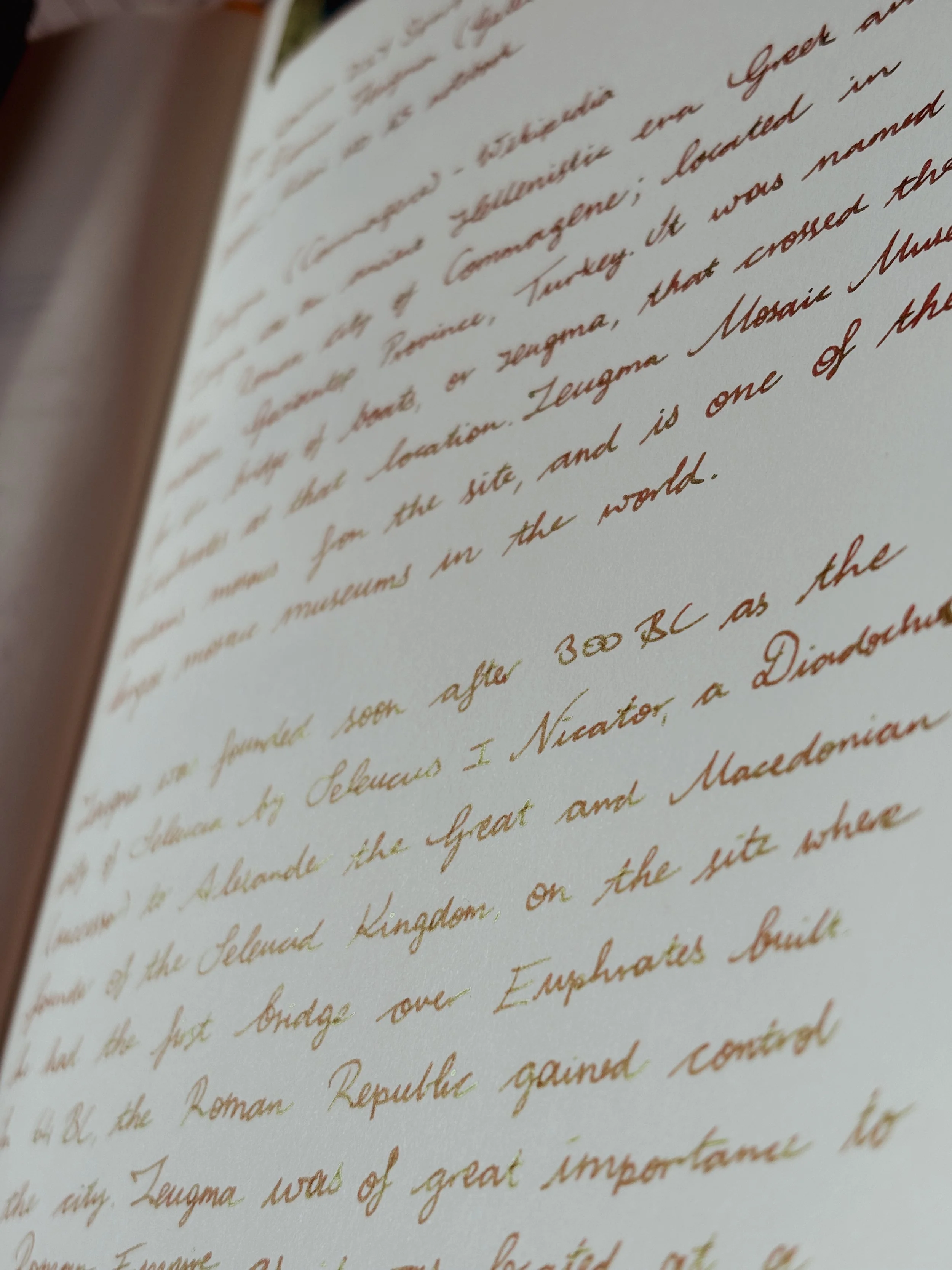 Writing sample of Diamine Zeugma Turkey Special fountain pen ink.