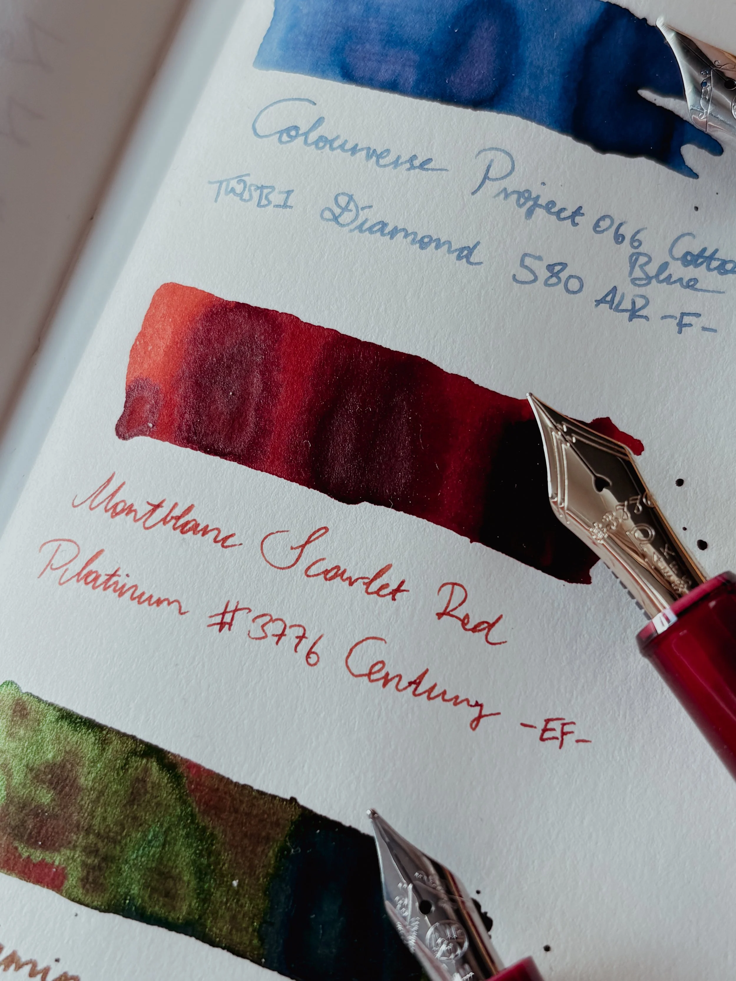 Platinum #3776 Century fountain pen inked with Montblanc Sir Arthur Conan Doyle Scarlet Red fountain pen ink.