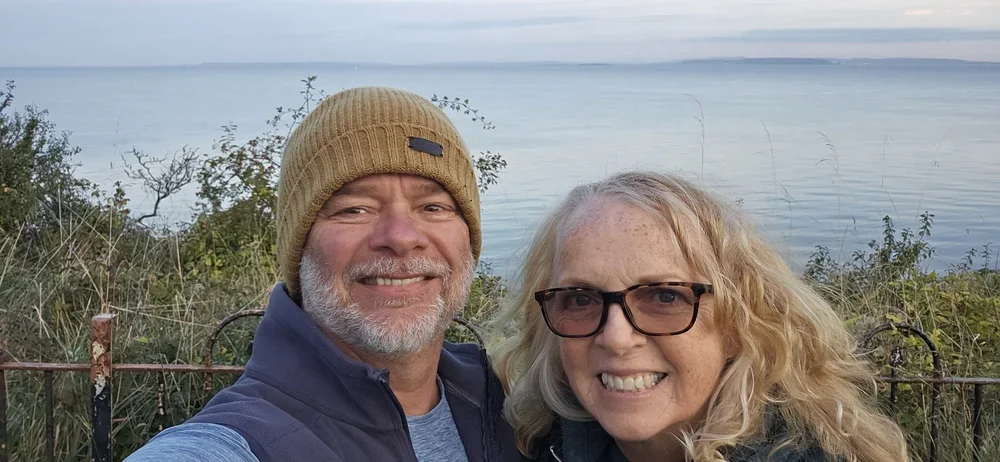 Niki and I in Penarth, Wales. 
