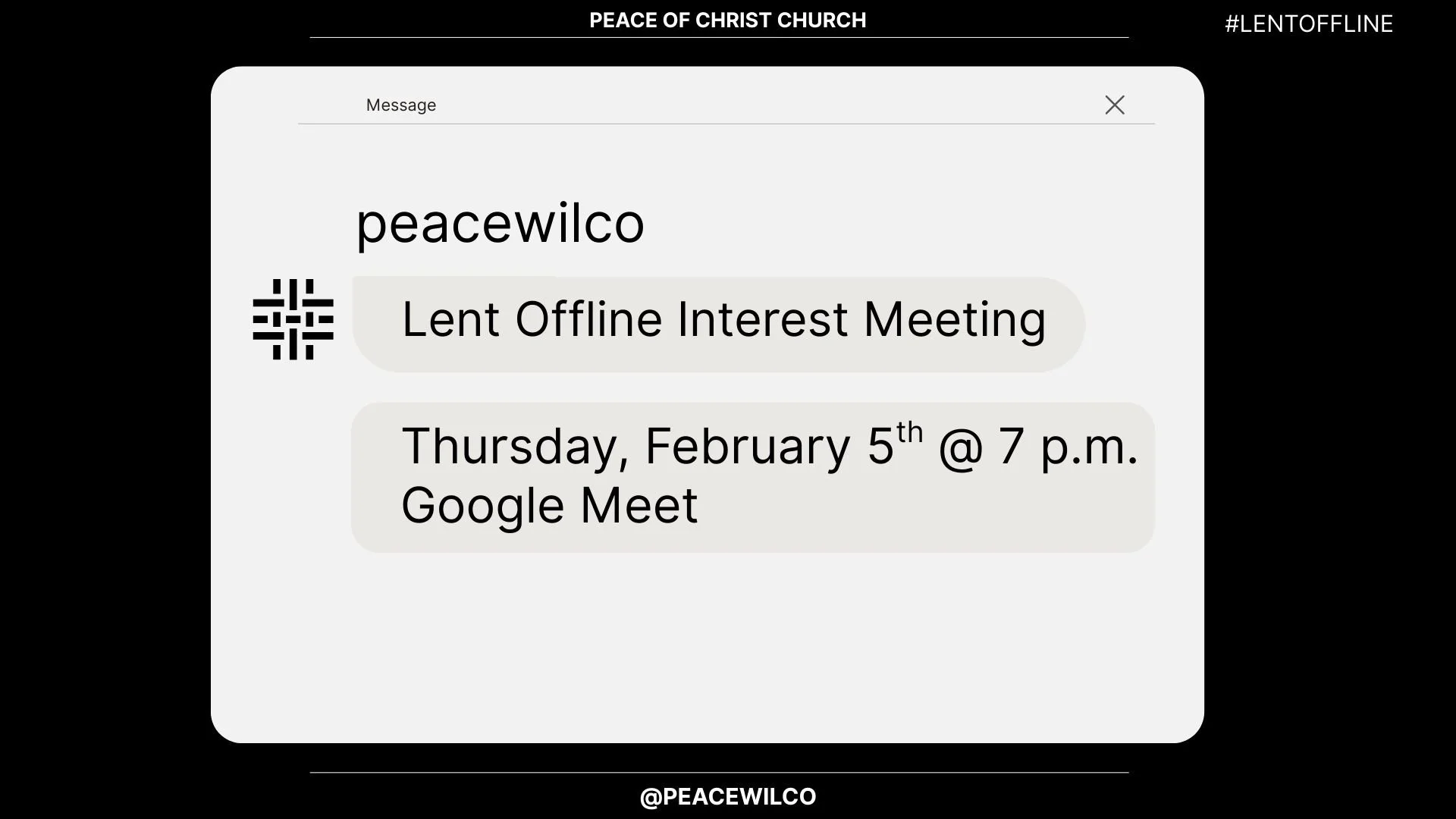 Lent Offline Interest Meeting