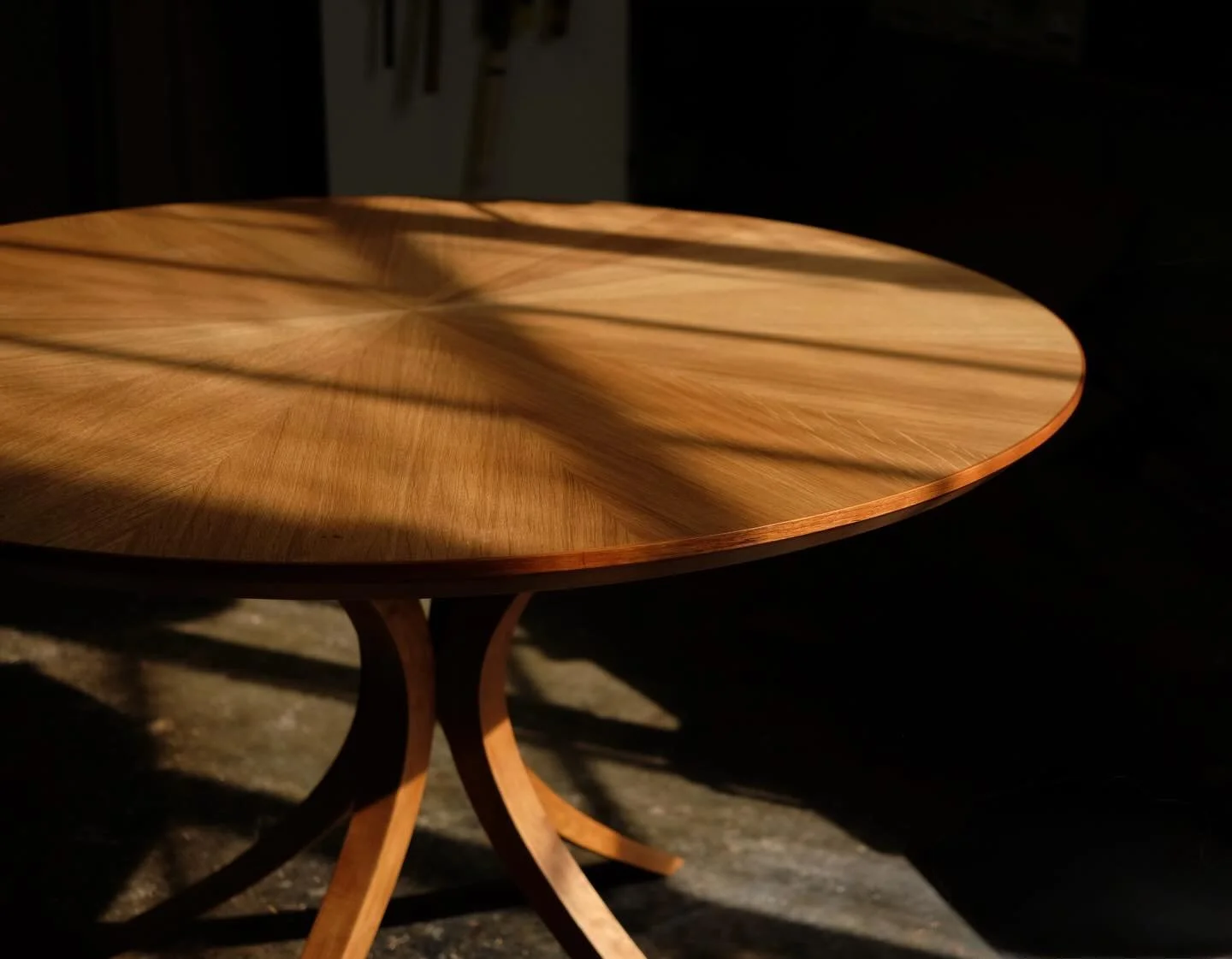 white oak and cherry dining table