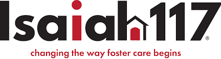 Isaiah 117 logo with a house icon in the word Isaiah and the tagline changing the way foster care begins underneath.