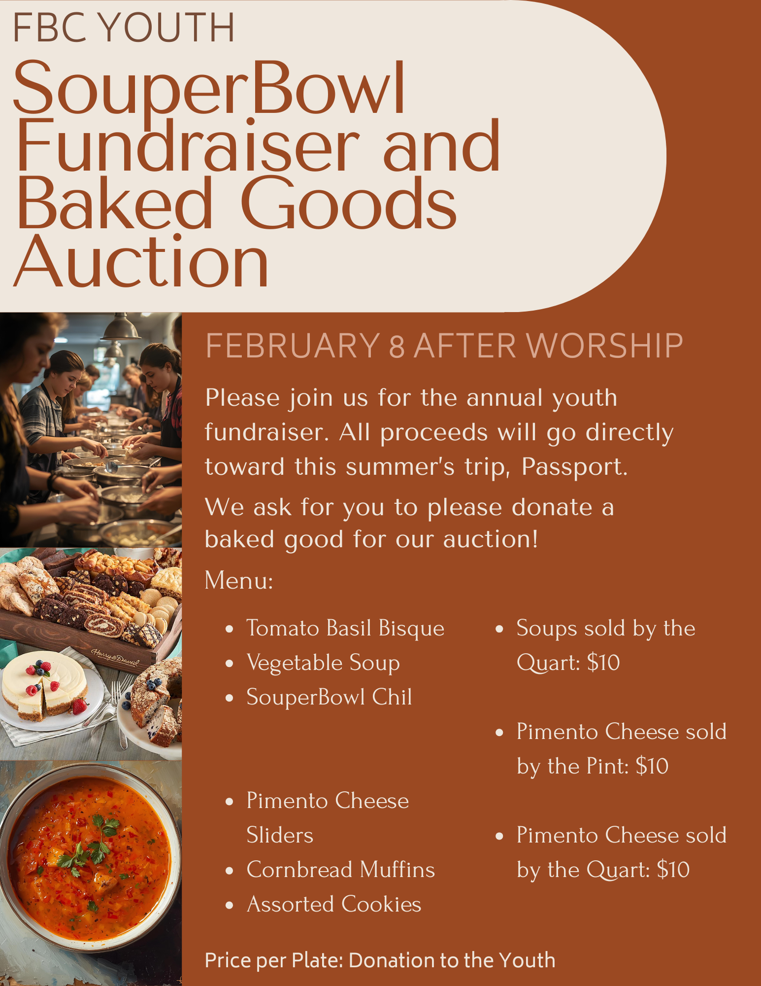 SouperBowl Fundraiser and Baked Good Auction