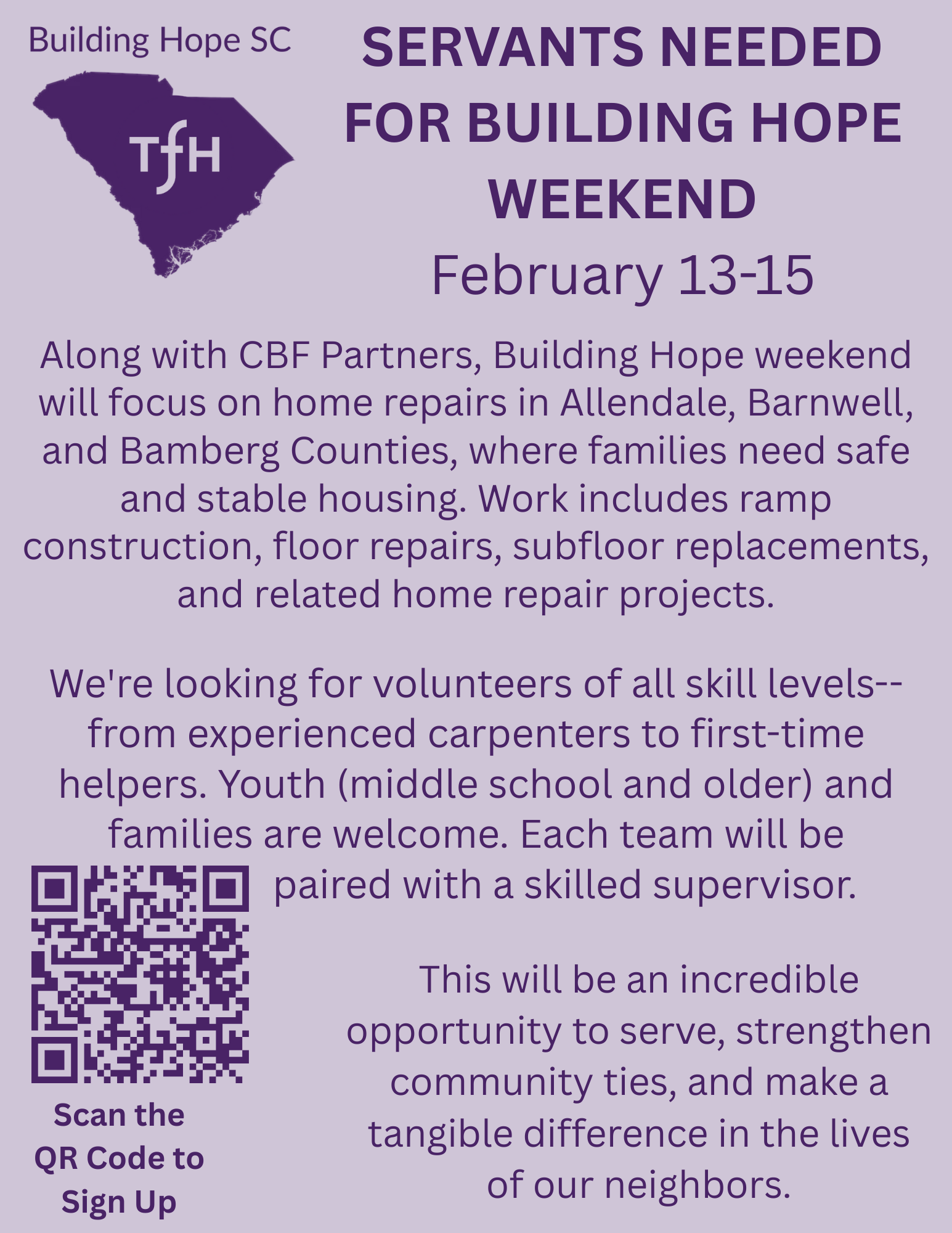 Building Hope Weekend