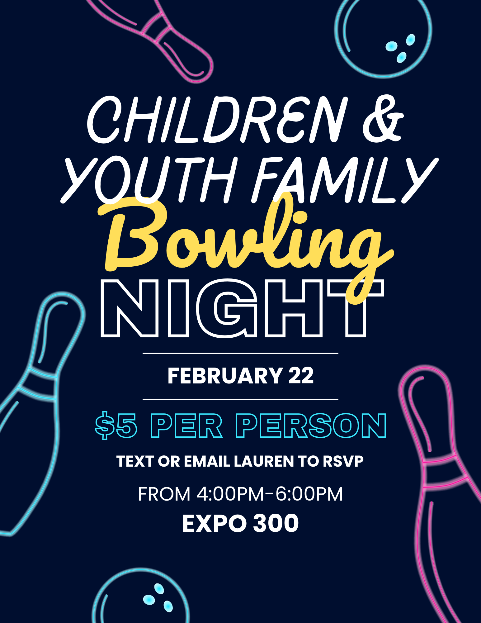 Children and Youth Family Bowling Night