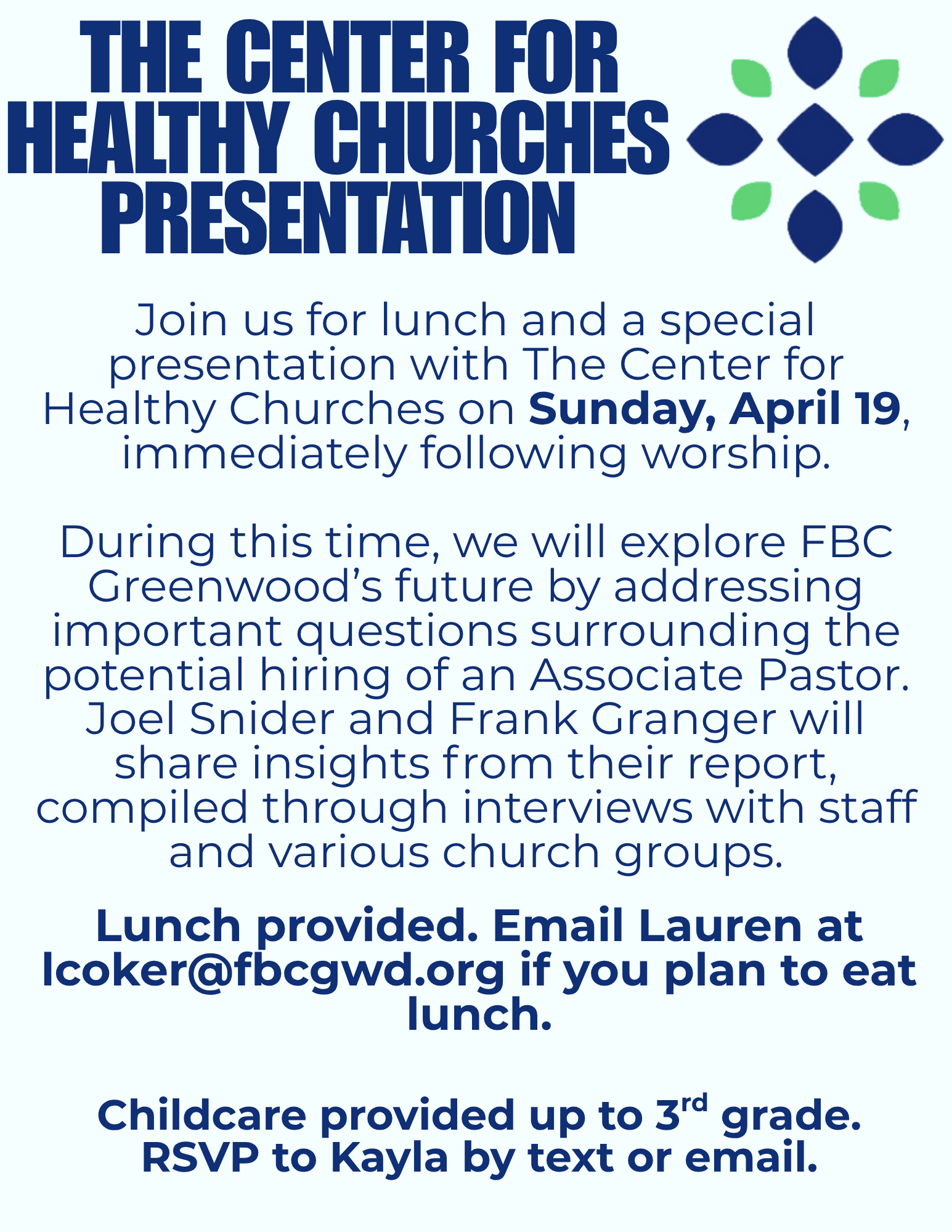 The Center for Healthy Church Presentation