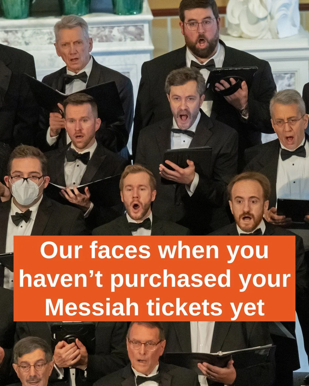 There is only ONE ticket left for Sunday's performance - will it be yours?!

Don't worry, we still have tickets available for our larger venue on Saturday evening!

Secure your seats to the longest-running Messiah performance in Baltimore, and the on