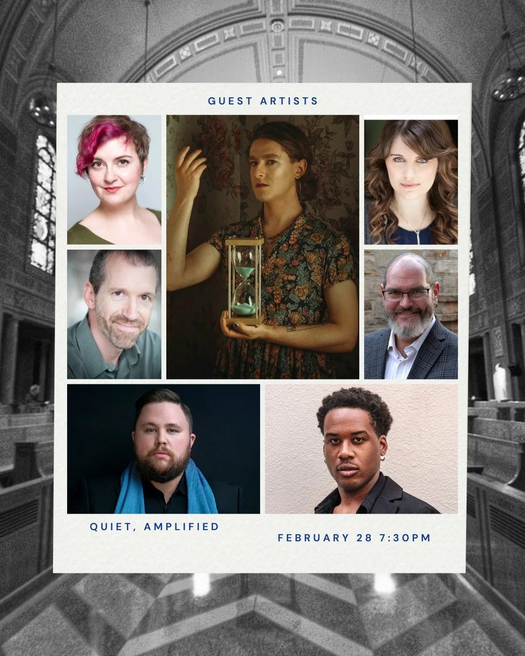 This weekend for Quiet, Amplified, we are joined by seven outstanding guest artists. 

Come and be moved by Katelyn, Shauna, and Daryl in the emotional third movement of Musikalische Exequien as they sing from a hidden balcony portraying the voices o