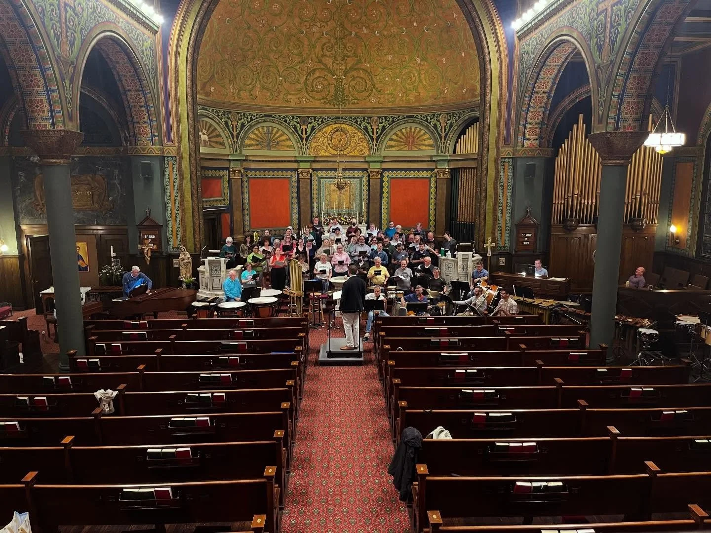 How many percussion instruments can you spy in this picture??

There&rsquo;s more out of frame, too! We can&rsquo;t wait to bring to life Schnittke&rsquo;s powerful Requiem and Bernstein&rsquo;s exuberant Chichester Psalms with this incredible ensemb