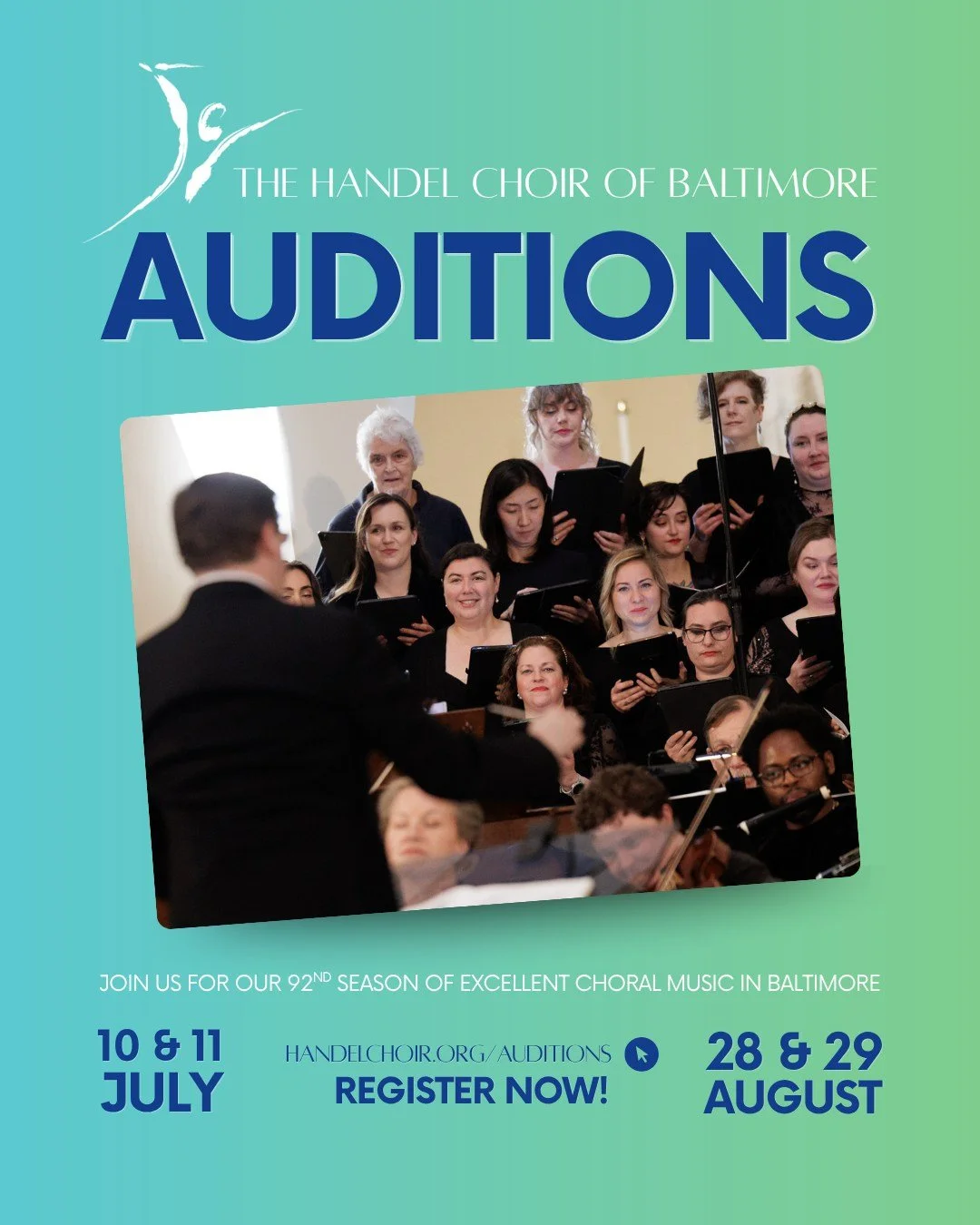 AUDITIONS ARE NOW OPEN for Handel Choir of Baltimore's 92nd season: Renewal.

A fresh season of growth and new beginnings with a full hour of newly commissioned music, including What The Earth Remembers: a brand new oratorio for choir and orchestra b