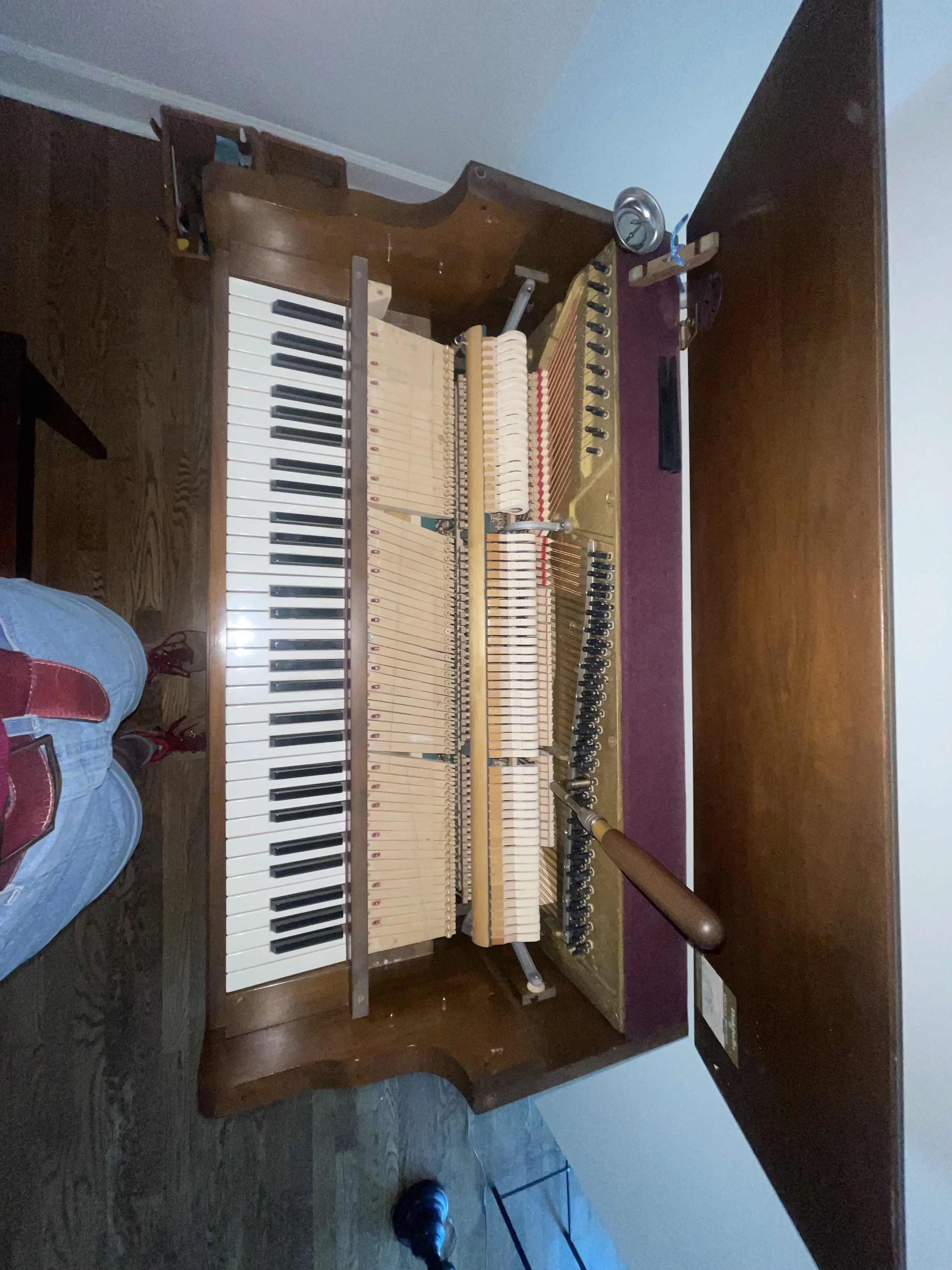 A tuning of a unique ‘abbreviated’ piano, with less than the standard keyboard size