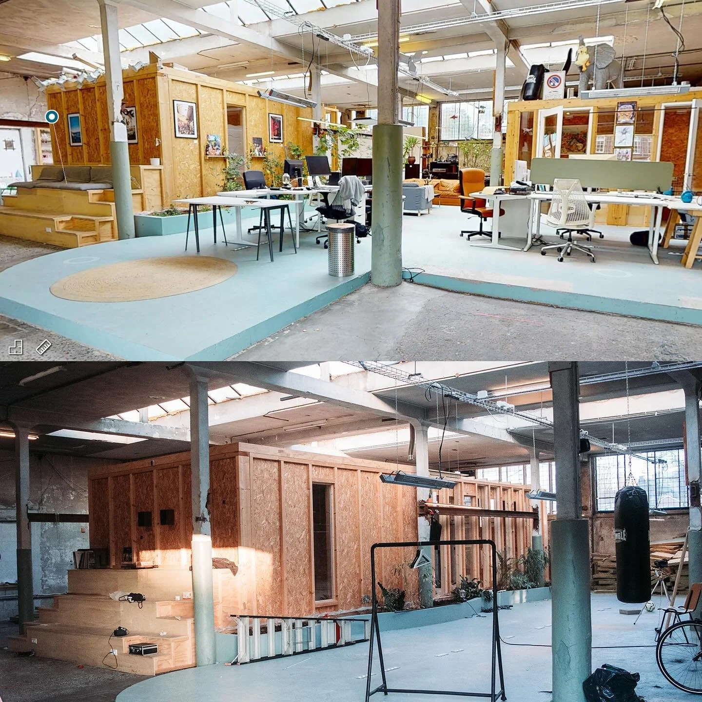 How times have changed!

The office when we got the keys back in January vs now.
