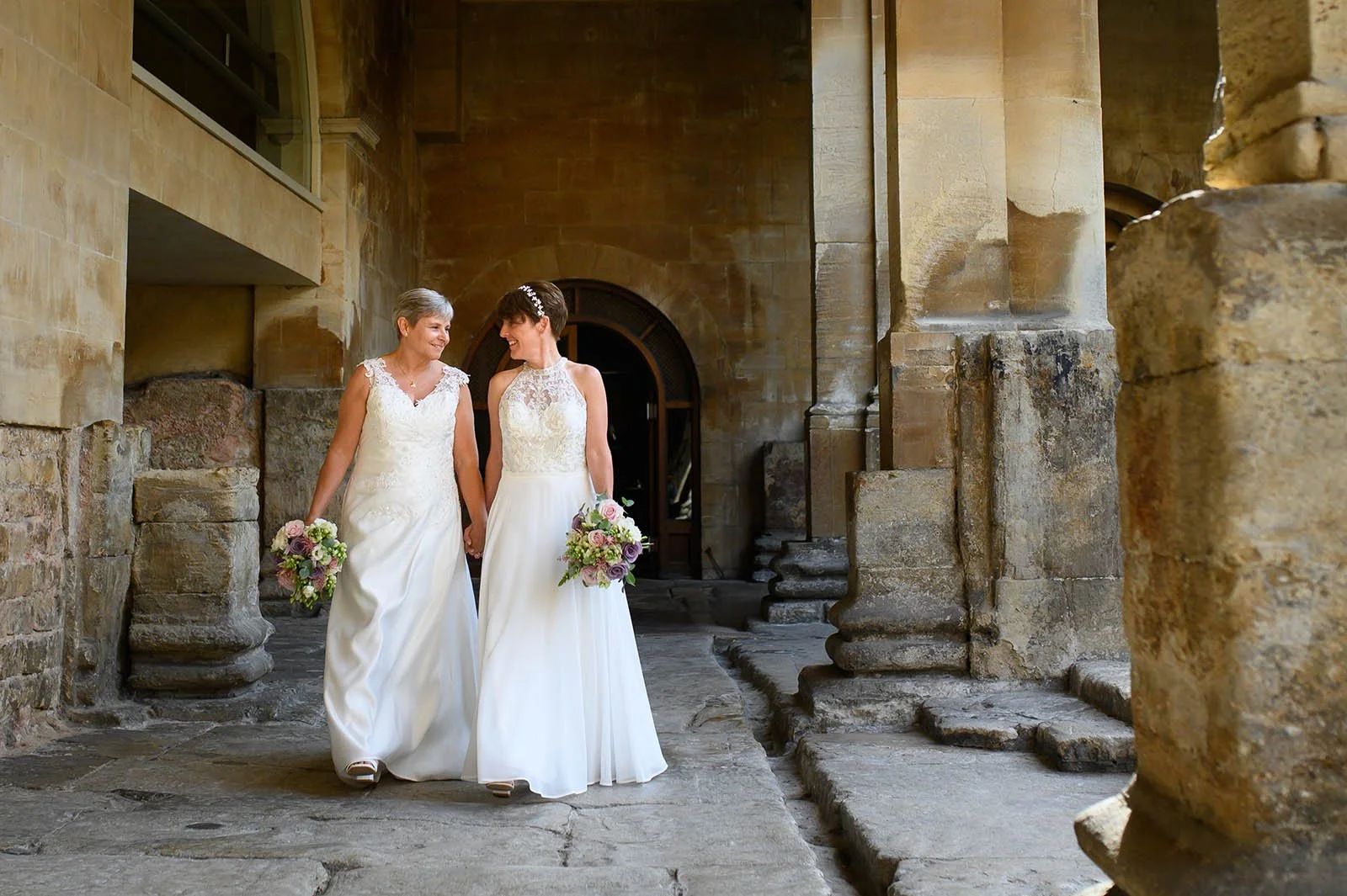 TWO MIDWIVES CELEBRATE THEIR WEDDING AT THE ROMAN BATHS