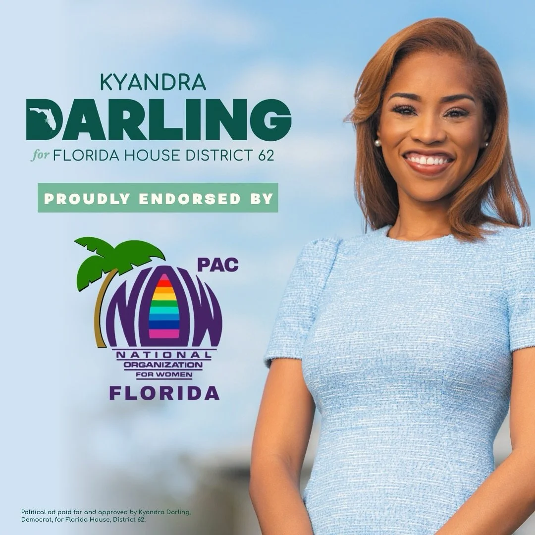 I&rsquo;m honored to receive the endorsement of the National Organization for Women Florida PAC! 
NOW has been at the forefront of fighting for equality, reproductive freedom, and justice for women and families across our state. I&rsquo;m proud to st