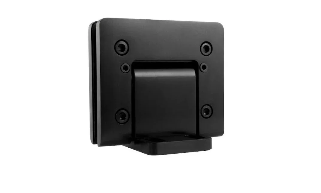 Black electronic device with mounting holes, viewed from the back.