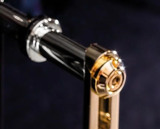 MWE Protec TG.1016 model handle in custom 24k gold finish with polished stainless steel