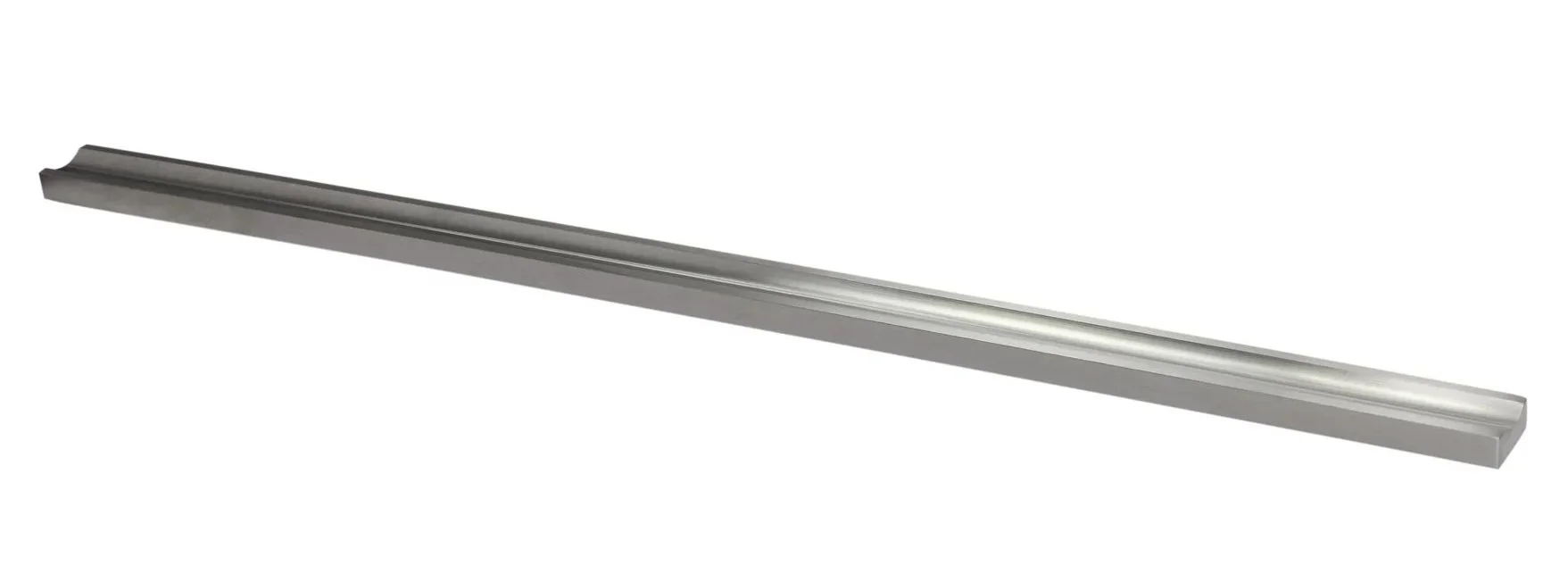 Metal T-square ruler for carpentry or drawing.