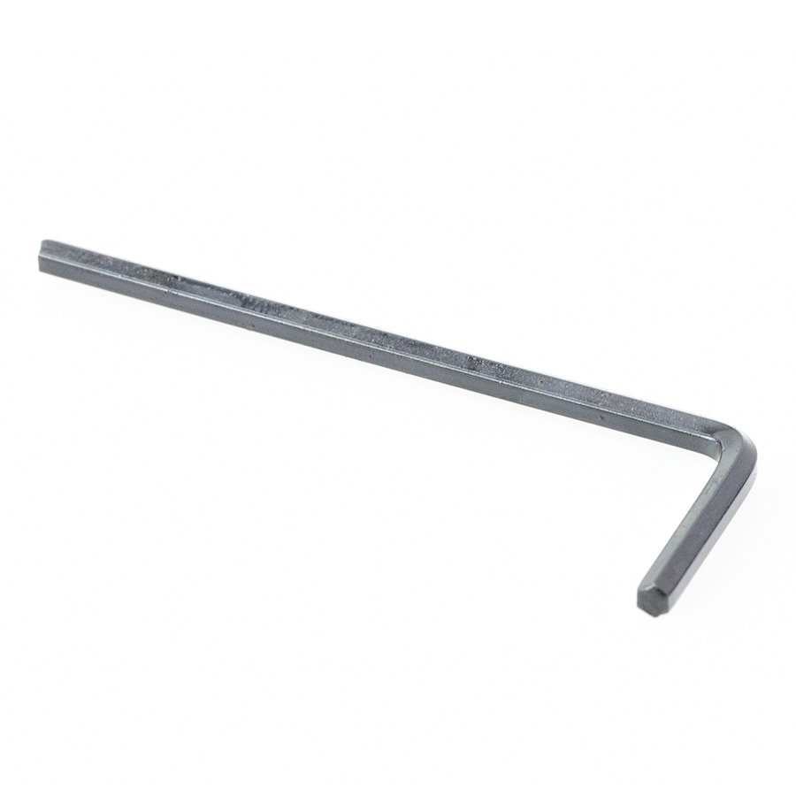 Metal L-shaped Allen wrench on a white background.
