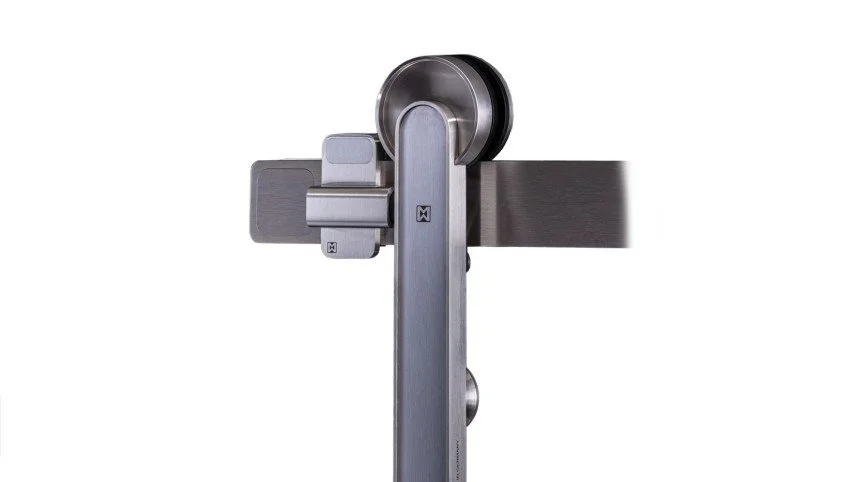Close-up of modern barn door by MWE 