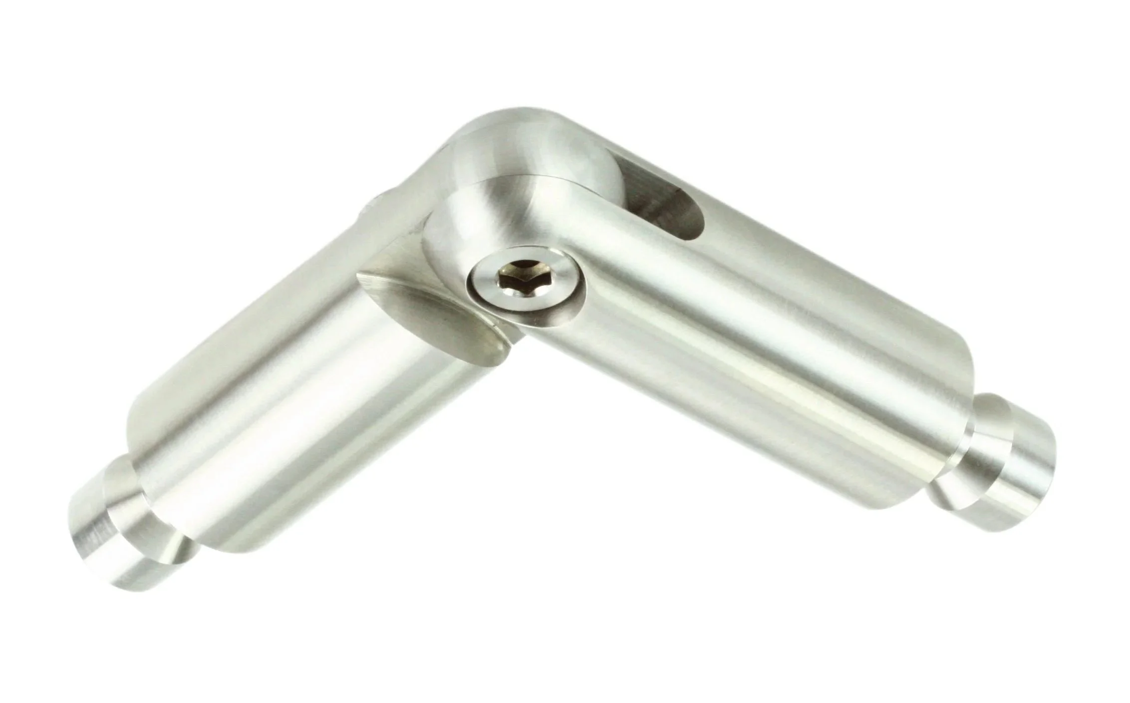 Close-up of a metallic hinge with a screw, part of a metallic frame or structure