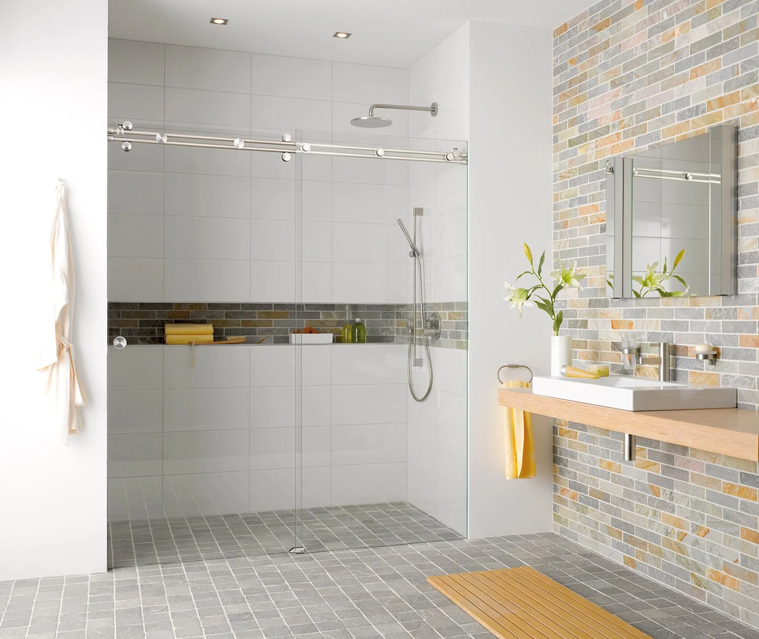 MWE MODERN SHOWER DOOR HARDWARE MIAIMI SYSTEM