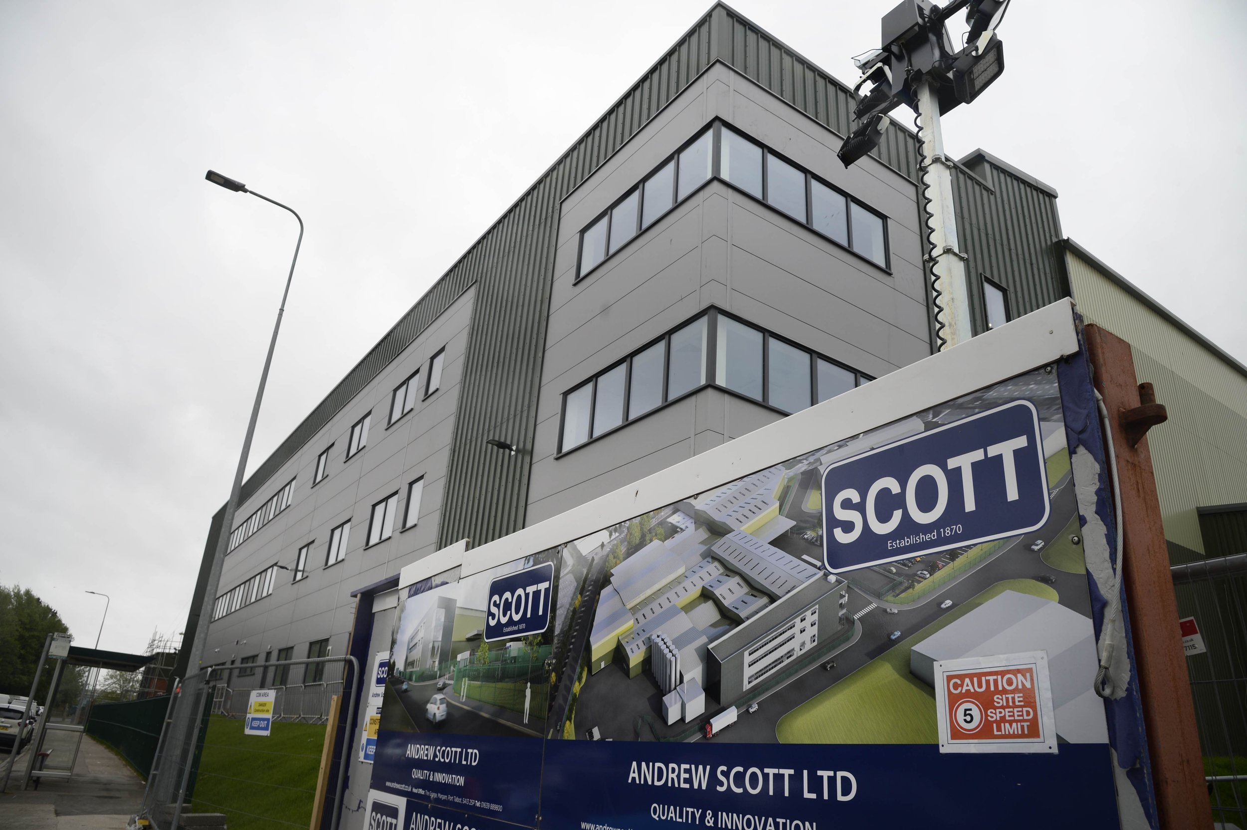 Construction site with Andrew Scott Ltd building