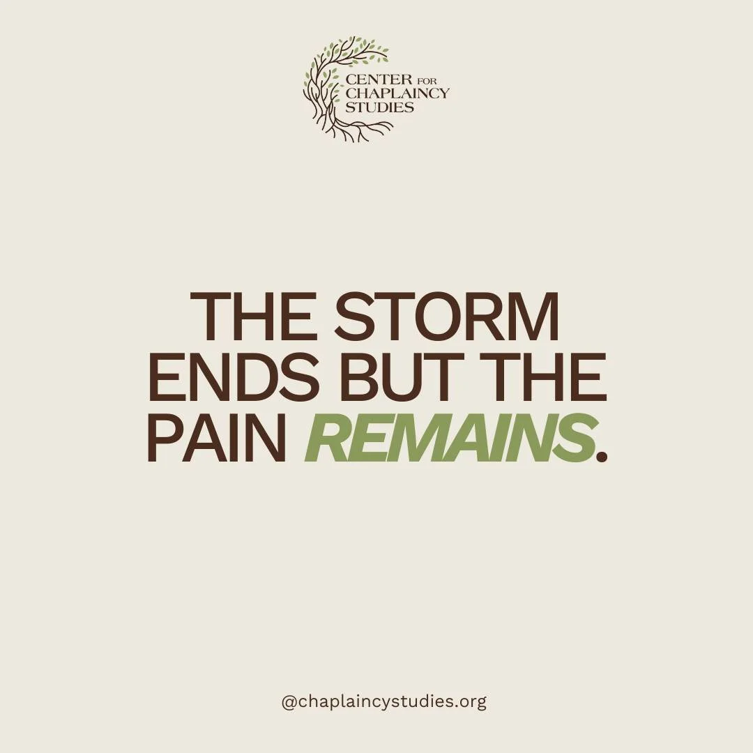 After disasters, grief and emotional trauma remain long after the physical storm passes 🌪️ Chaplains provide calm, guidance, and hope when people need it most.

👉 Learn how to support communities in crisis at chaplaincystudies.org

 #chaplaincy #di