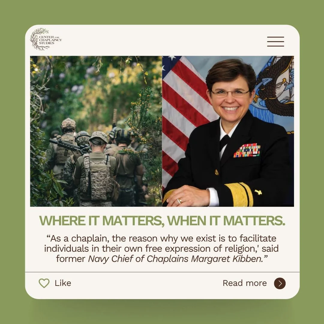 Chaplain Margaret Kibben said it best: &ldquo;You are where it matters, when it matters, with what matters.&rdquo;

That&rsquo;s not just military chaplaincy, it&rsquo;s the heartbeat of this work everywhere.
Whether in a hospital, campus, or crisis 