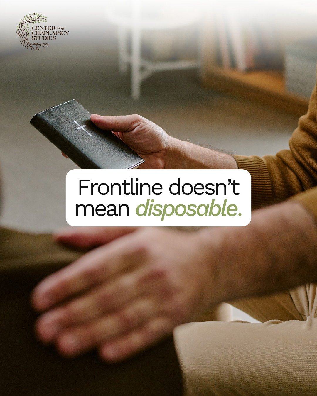Frontline work asks people to carry what most never see.

Long hours. Constant pressure. The weight of caring for others while trying to hold themselves together.

But being on the frontlines should never mean being disposable.

Chaplains provide ste