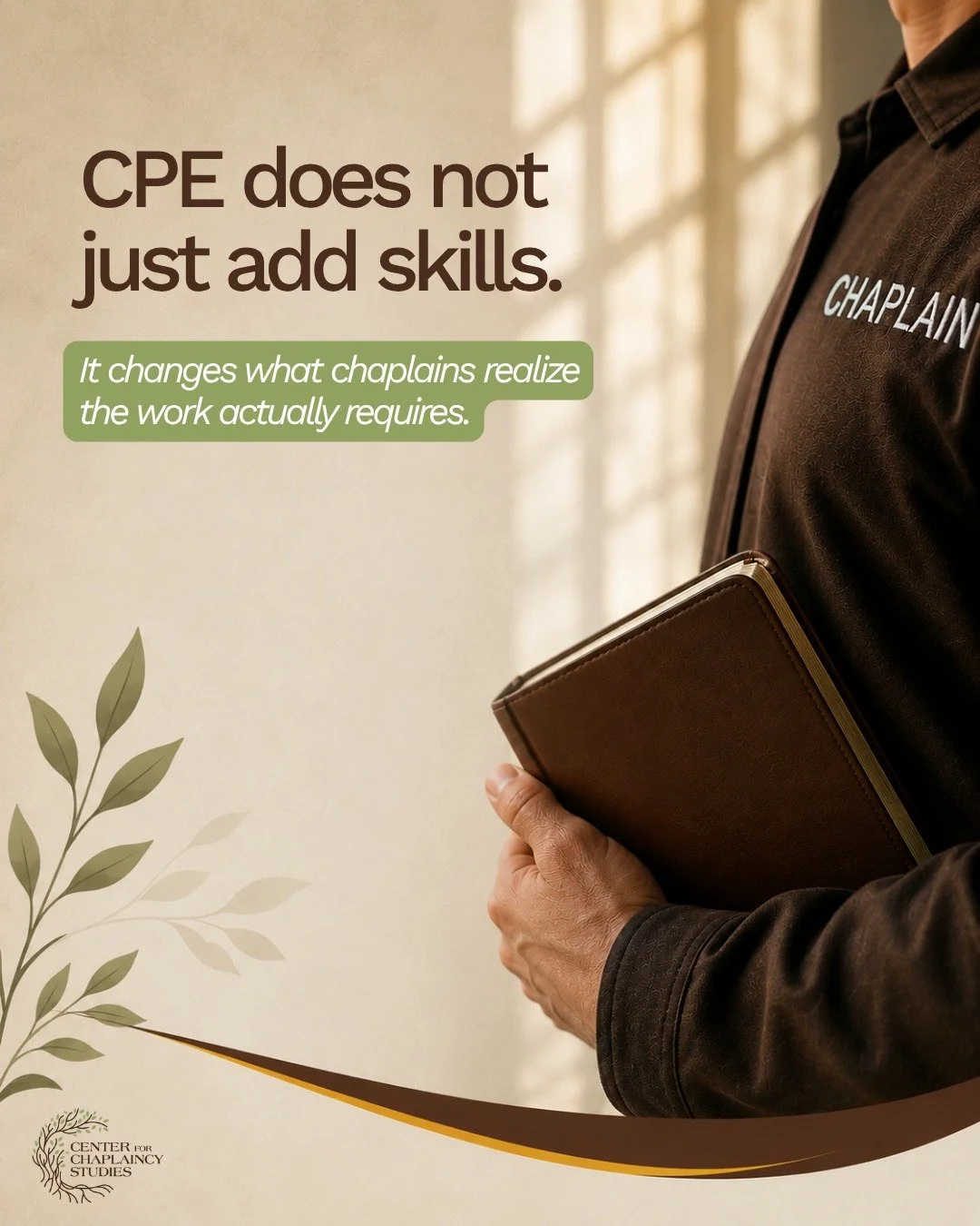 Clinical Pastoral Education is often described as practical training.

But the CCS research points to something deeper.

CPE does not simply give chaplains more experience. It can reshape how they understand the profession itself.

As chaplains move 