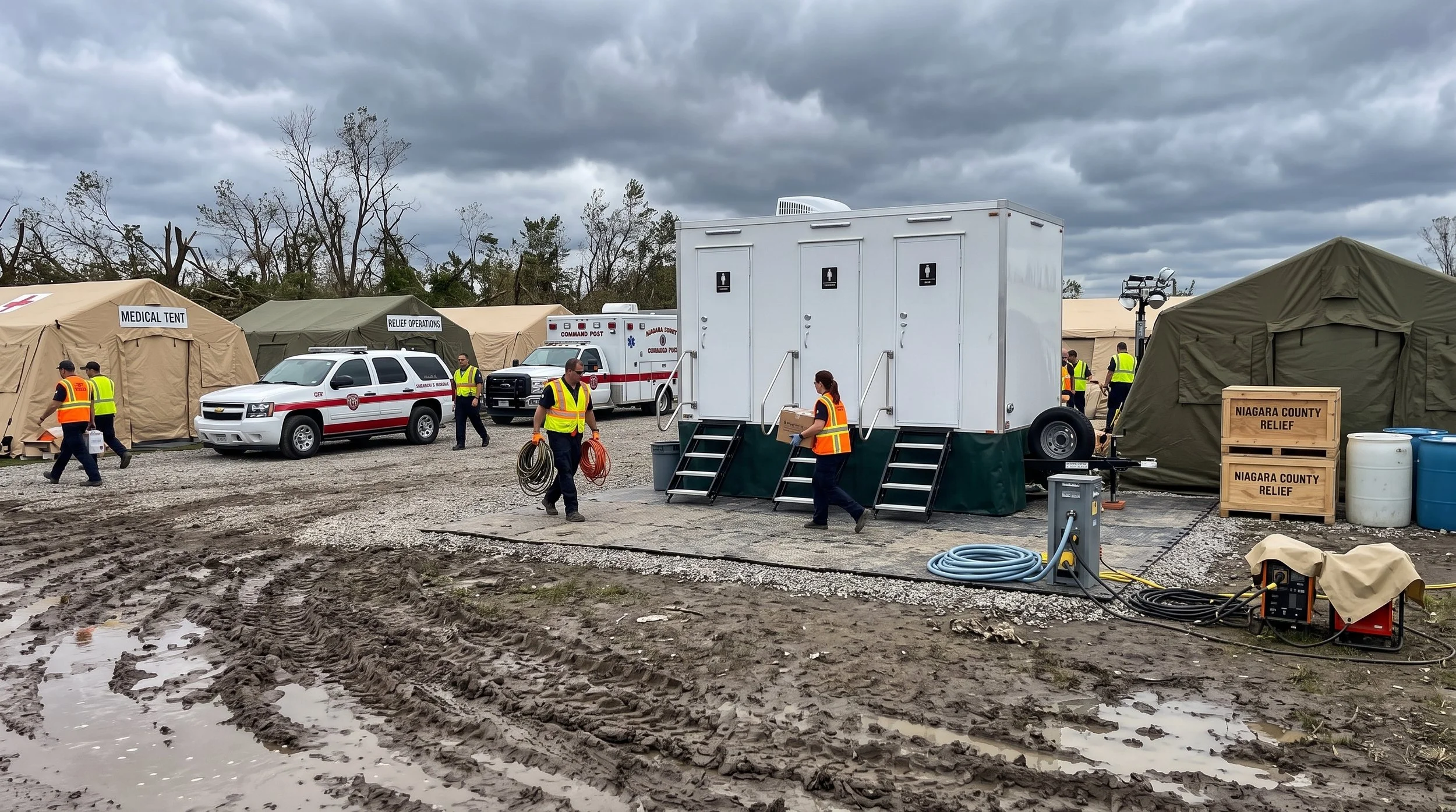 Restroom rentals for disaster relief and government projects - Buffalo