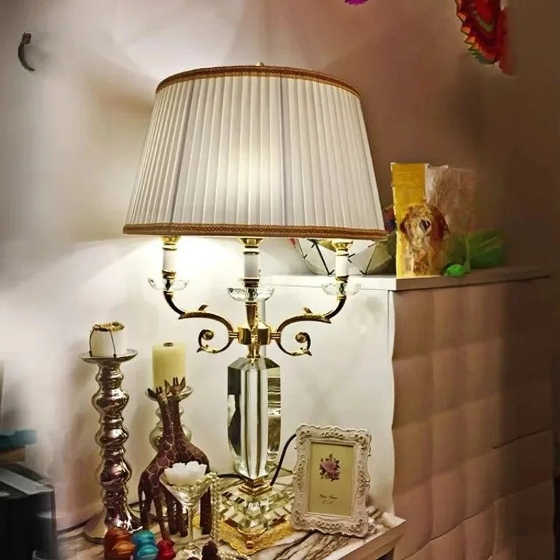 Villa Bedside Lamp K9 Crystal Exquisite Craft Desk Lamp