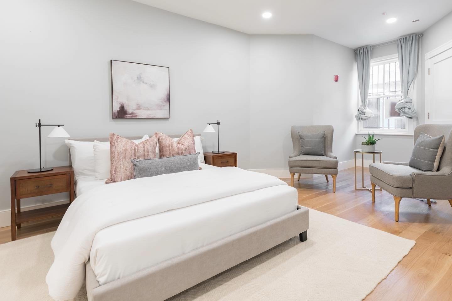 Basement bedrooms do not have to feel dark or forgotten. Thoughtful lighting, soft layers, and intentional design can make them feel just as calm and elevated as any space above grade.

#basementbedroom 
#luxuryinteriordesign 
#newenglandhomes