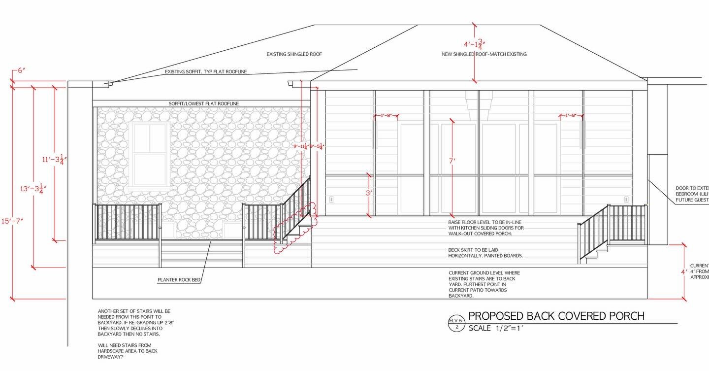 From construction documents to real life 
💻➡️🏡

Swipe to see how exterior elevations and enlarged floor plans for this screened in addition, new landscape, rebuilt retaining wall, and redesigned stairs translated into a newly imagined outdoor oasis