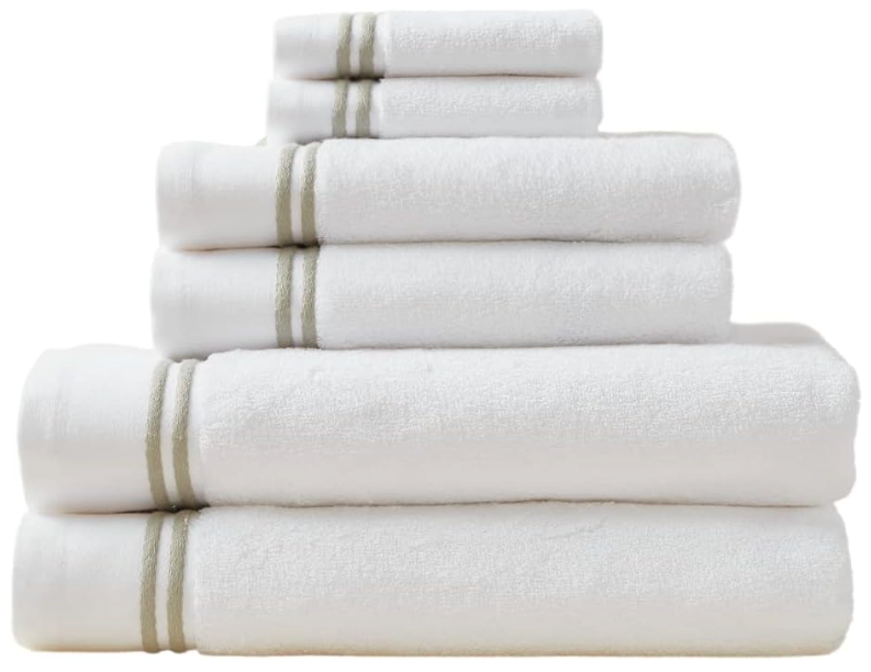 Luxury Cotton Towel Set.

Elevate your bathroom with this premium cotton towel set featuring elegant olive stripe detailing. Soft, absorbent, and beautifully crafted, it's the perfect finishing touch for a timeless, spa-inspired space.
