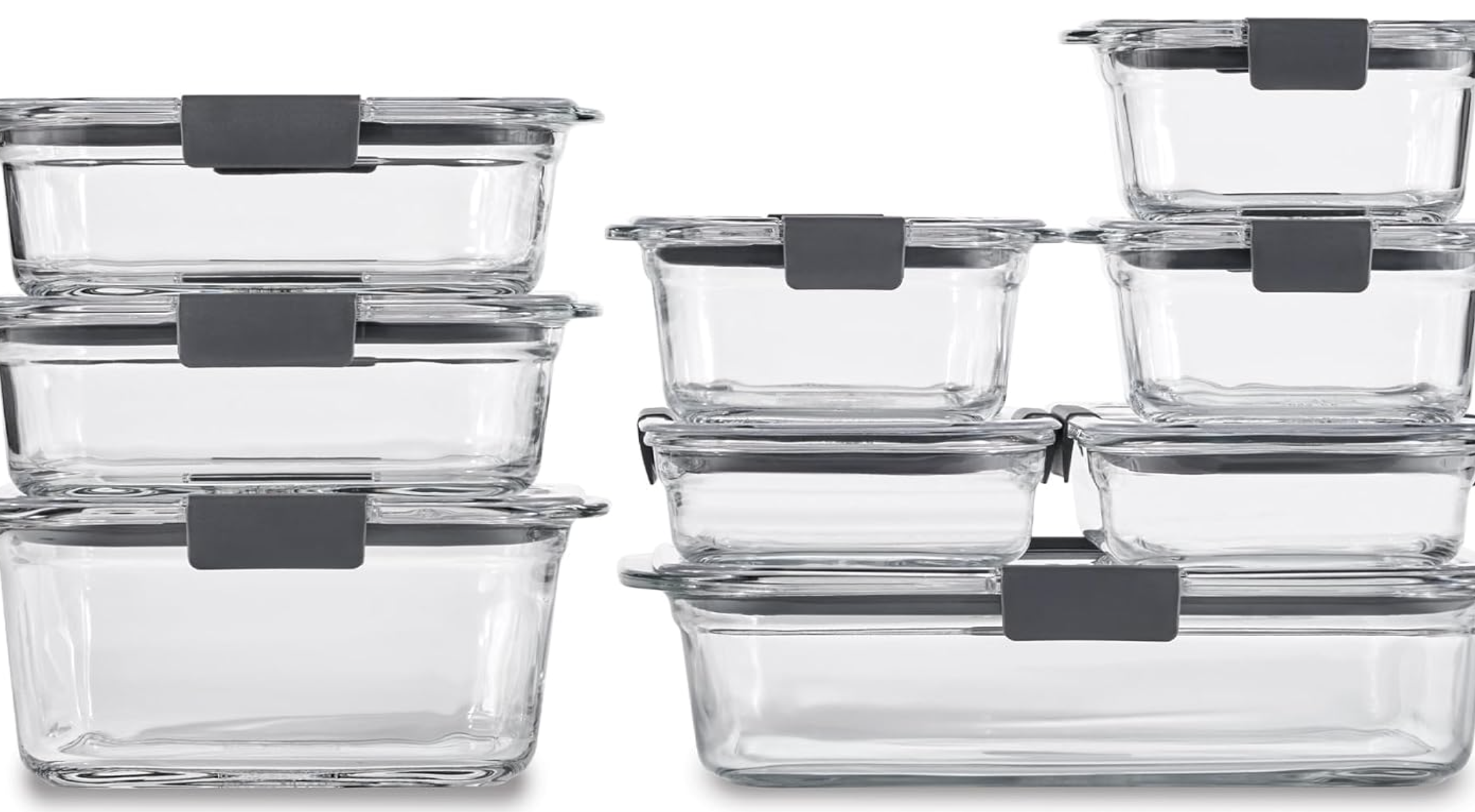 Glass Food Storage Container Set.

Store leftovers, meal prep, and pantry staples in durable glass containers that keep your kitchen organized and your food fresh. Their stackable design and crystal-clear construction make it easy to see what's insid