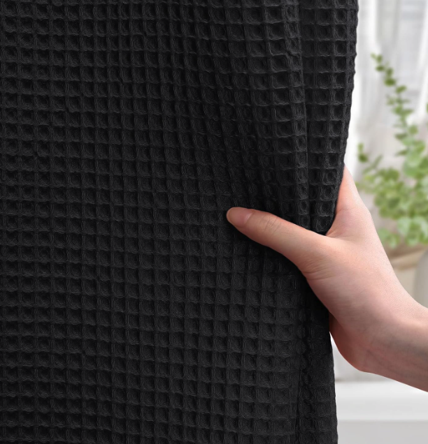 Waffle Weave Shower Curtain.

Elevate your bathroom with a timeless waffle weave shower curtain that adds soft texture and understated elegance. Its classic design creates a clean, spa-inspired look that complements a wide range of interiors.