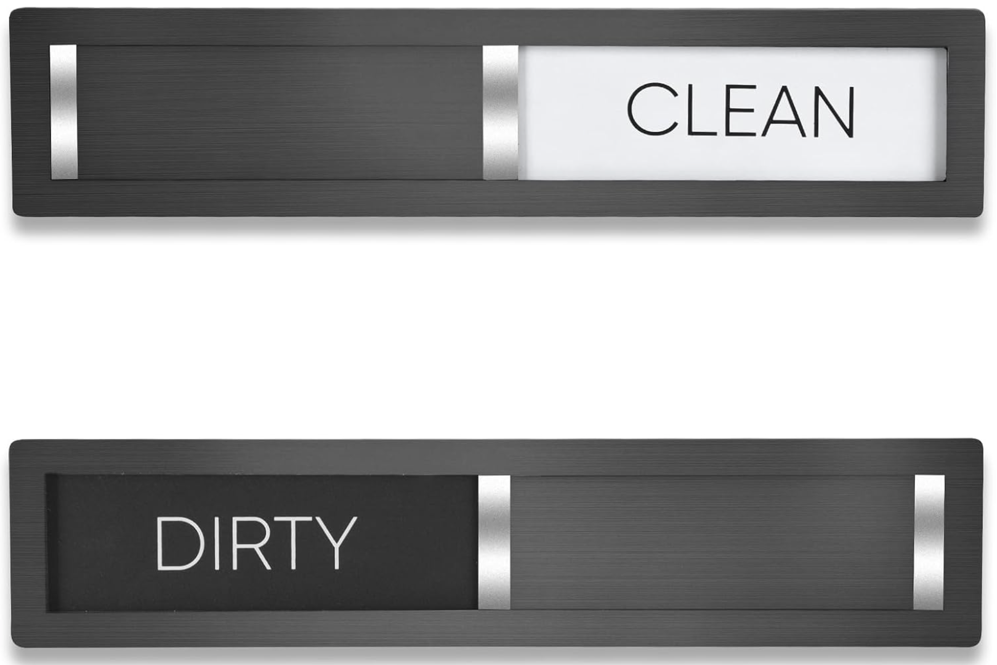 Clean / Dirty Dishwasher Magnet.

A simple solution that eliminates the guesswork of whether the dishes are clean or dirty. Its sleek matte black finish blends seamlessly with modern appliances while adding a practical touch to your kitchen routine.