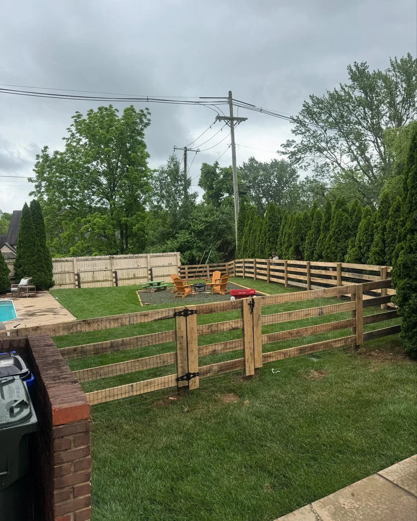 We love a good 4 board fence in the neighborhood. #fencing #cjhfencing #oak #fence #woodwork #farmstyle