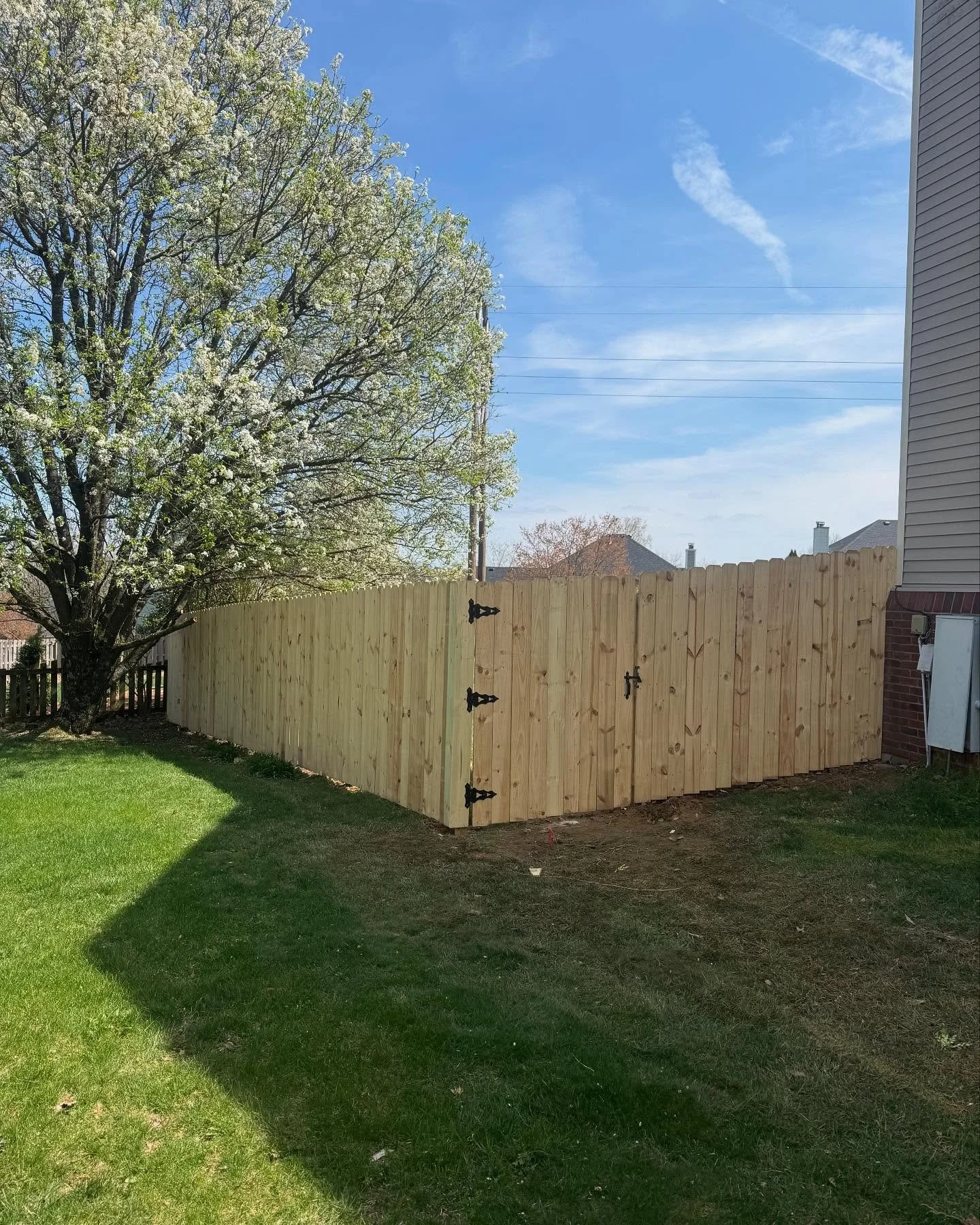 Lovely project done for @donets_aaart st his house. Added a little privacy for the summer. #cjhfencing #wood #yellowpine #fence #fencework