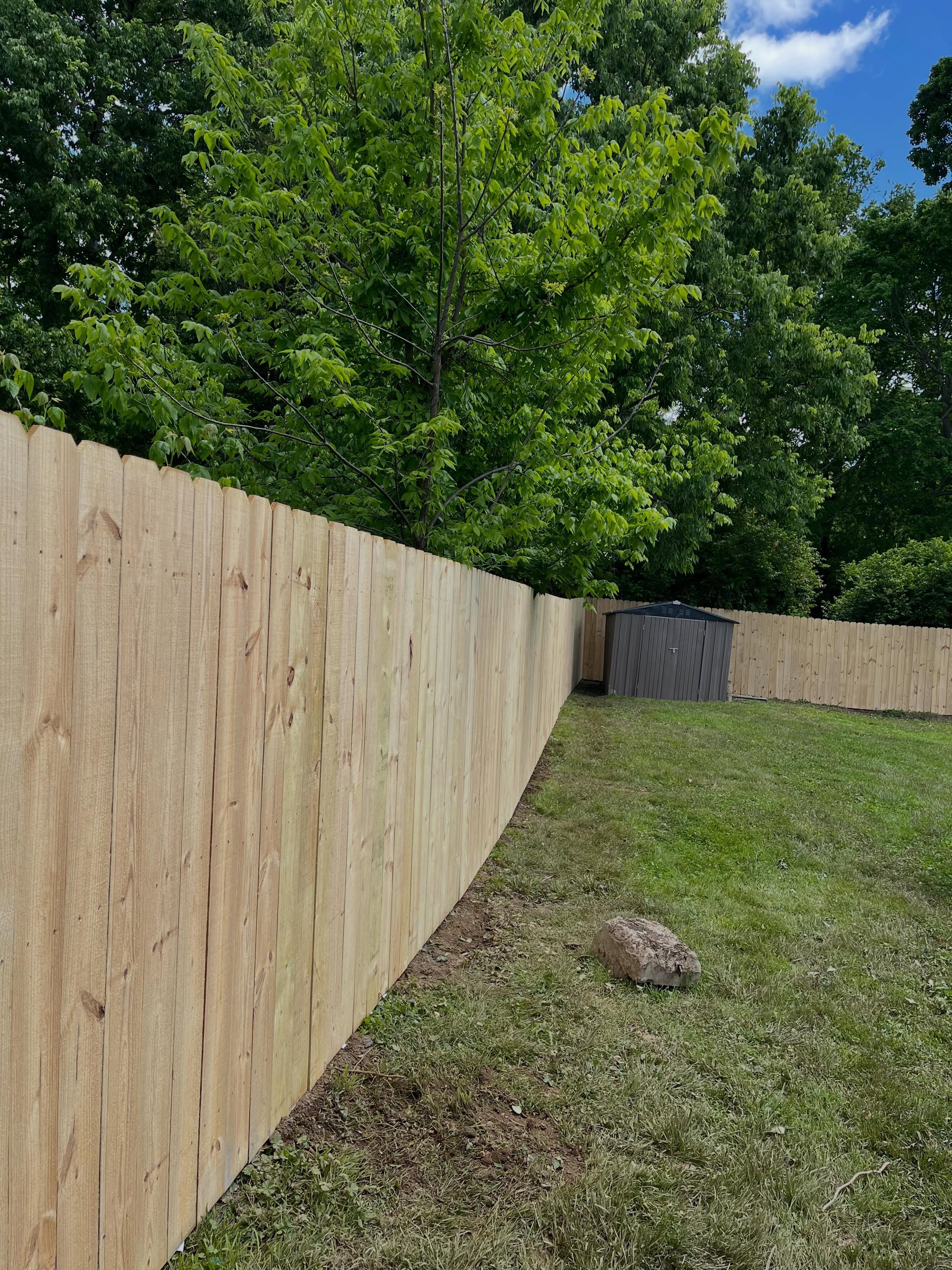 Yellow pine done for a lovely Airbnb. #cjhfencing #fencing #yellowpine #fence